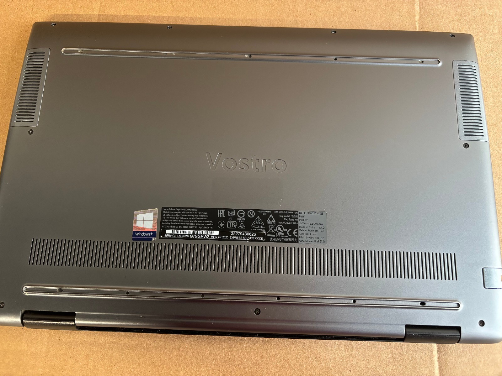 DELL VOSTRO 5590 i7-10510U 1.80GHZ RAM 16GB NVME 512GB SEE THE PHOTO MX 250 2GB