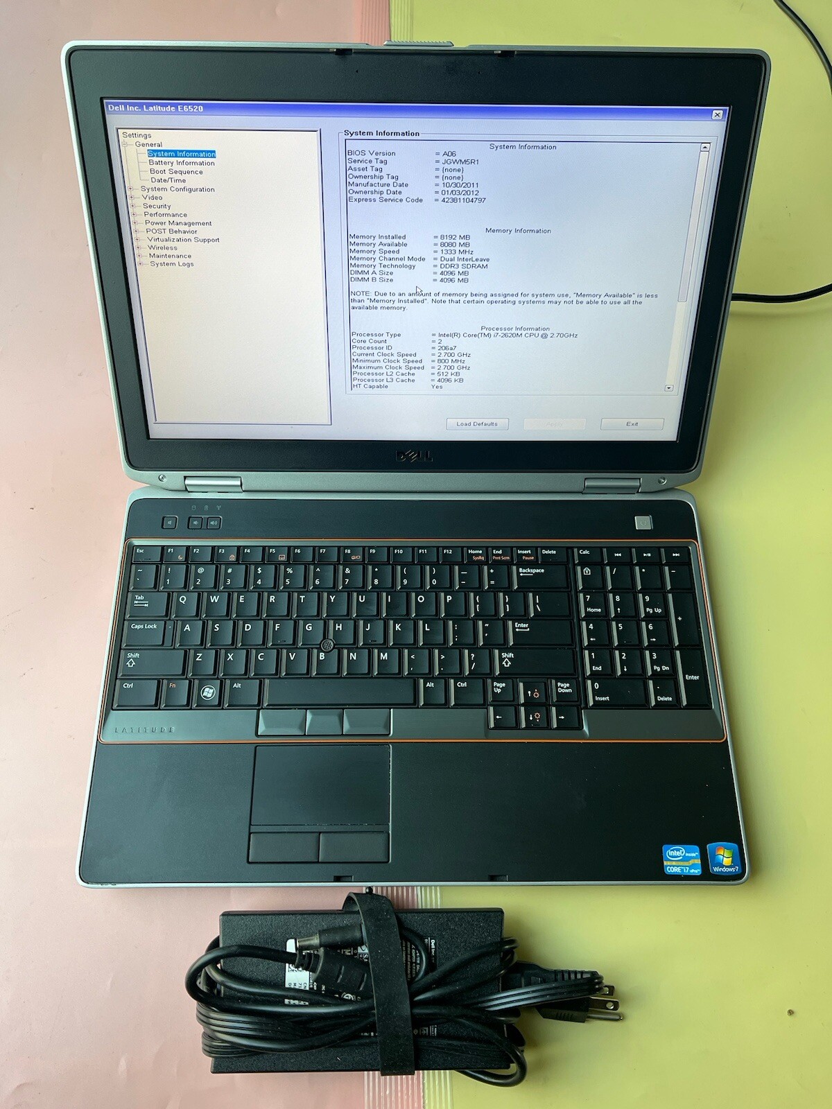 Dell Latitude E6520 Intel Core i7-2620M 2.70GHz 8GB RAM 500GB HDD HDMI 1920X1080