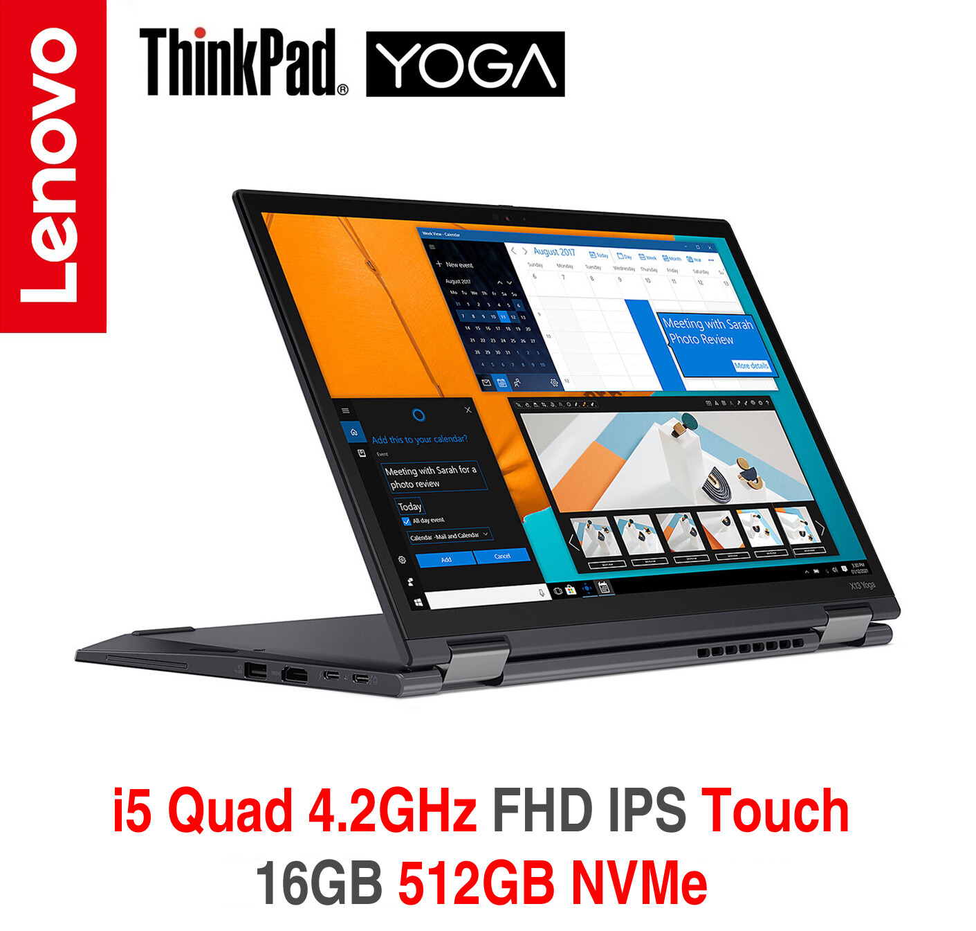 ThinkPad X13 Yoga i5 4.2 GHz FHD Touch 16GB 512GB IR 2Y OS+ADP Warranty X390