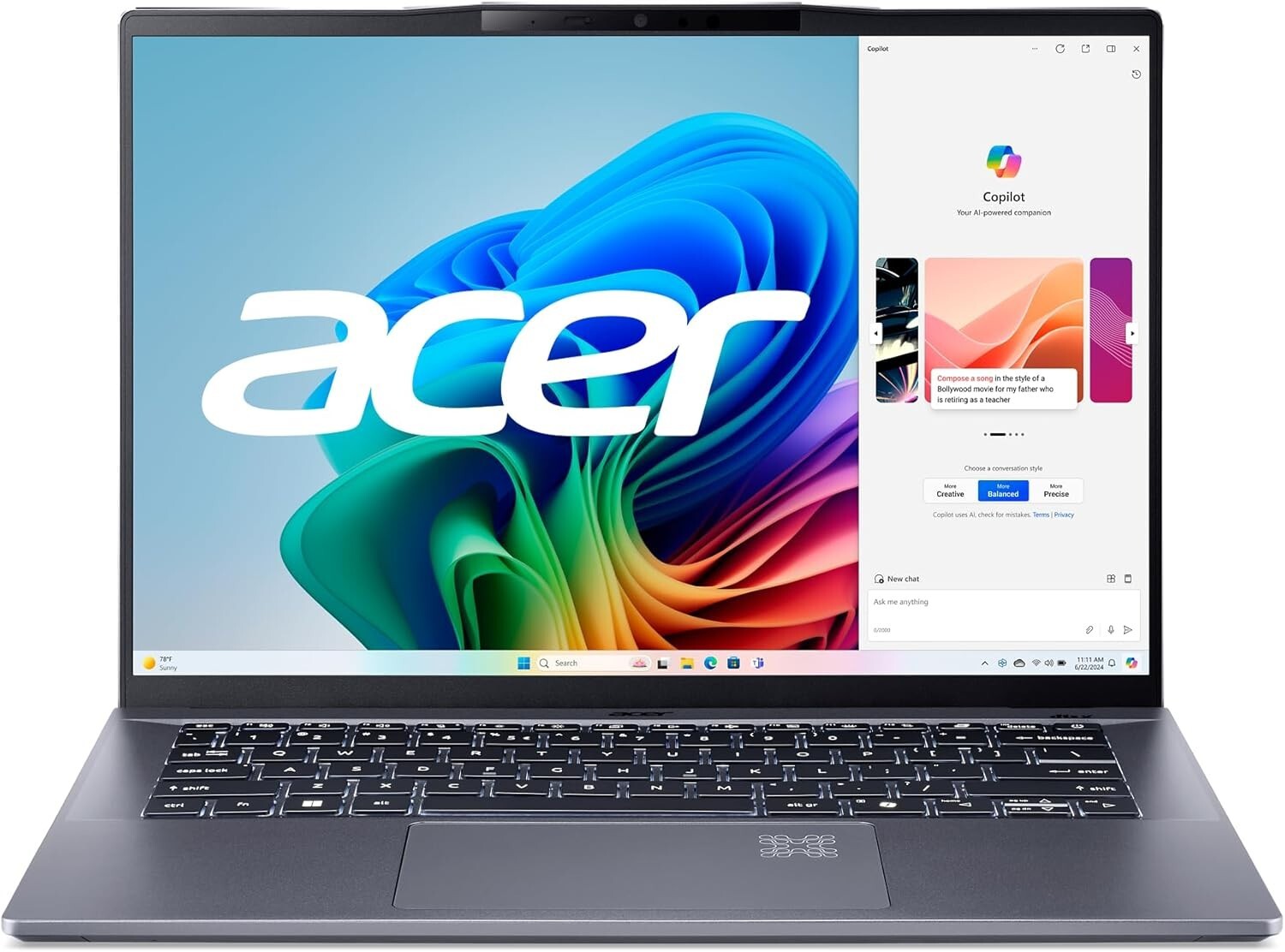 NEW Acer Swift Go 14″ AI CoPilot+ PC Laptop 2.5K 120Hz SFG14-01-X006 16GB RAM