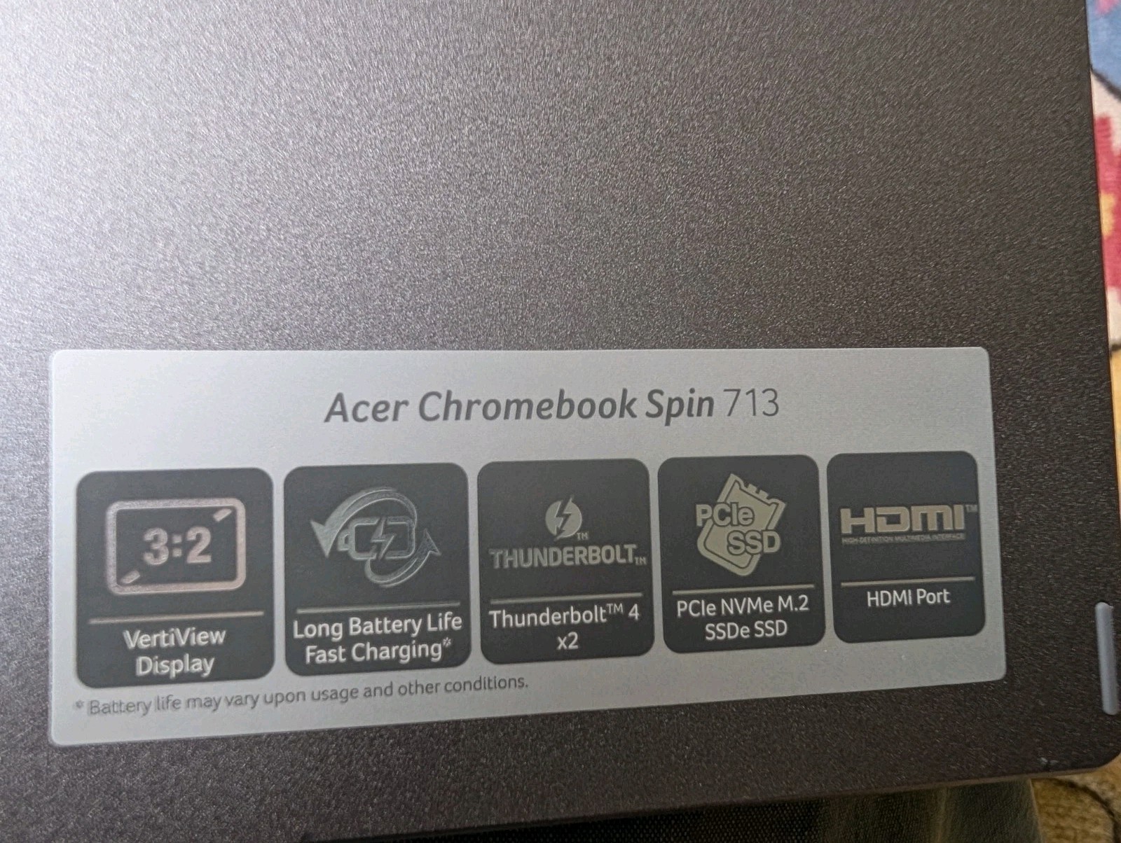 Acer Chromebook Spin 713 CP713-3W Intel i5-1135G7 Touch Used As Shown Free Ship