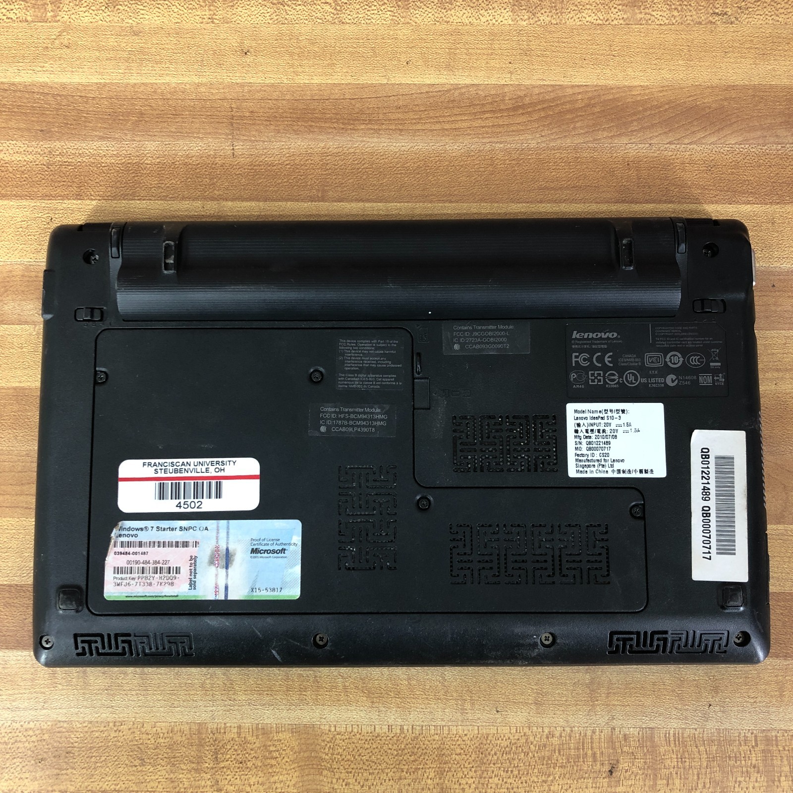 Lenovo IdeaPad S10-3 Retro Gaming Laptop Atom 1.66GHz 2GB RAM (Windows 7 Pro)