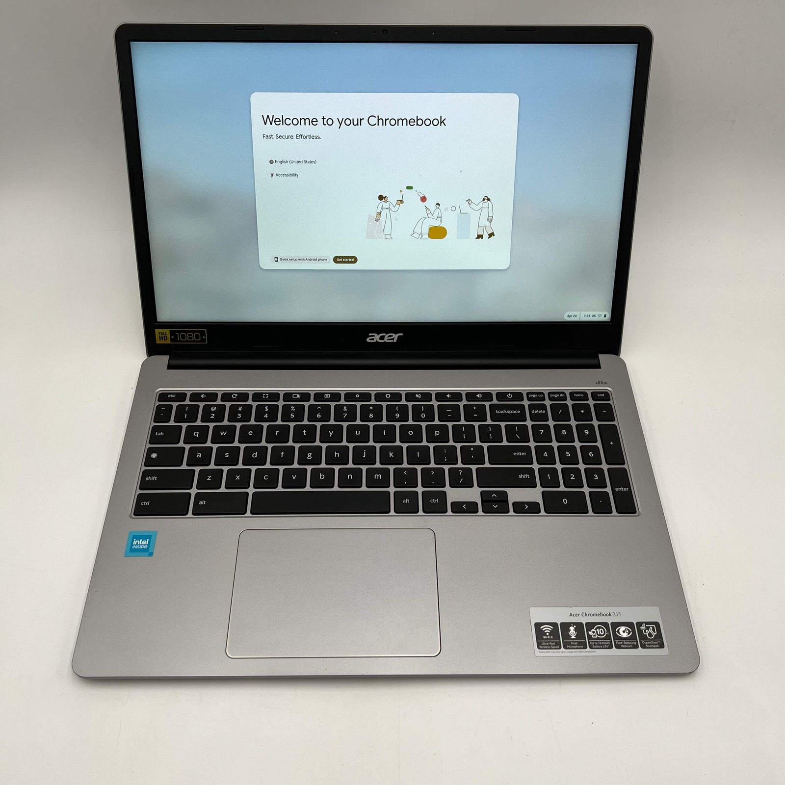 Acer Chromebook 315 Chrome OS Laptop 15.6″ 4GB RAM 64GB Storage Used B