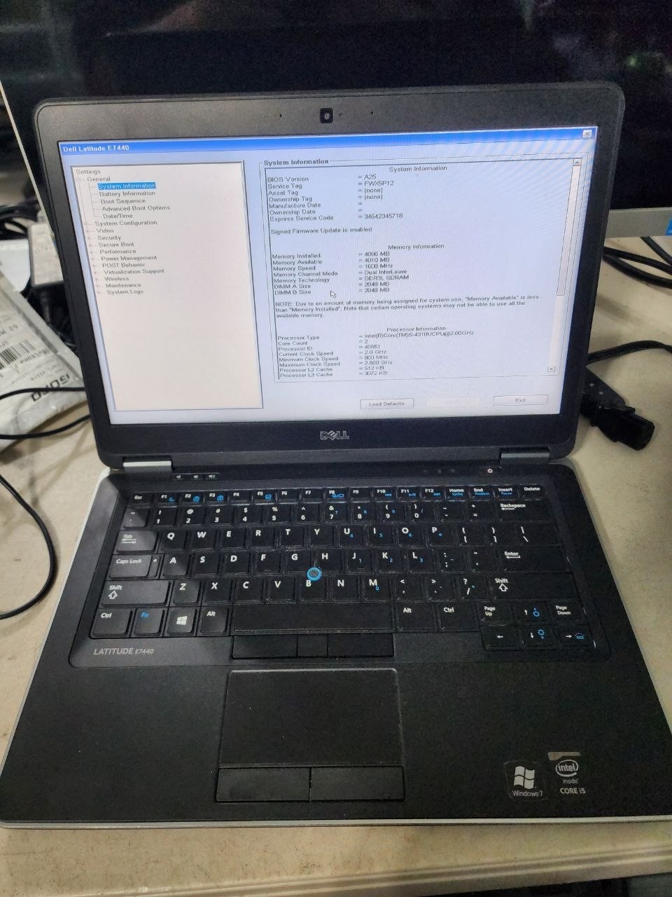 2x DELL Latitude E7440 i5 and i7 (NO OS or SSD/HDD)- 4GB RAM and 8GB LPV007