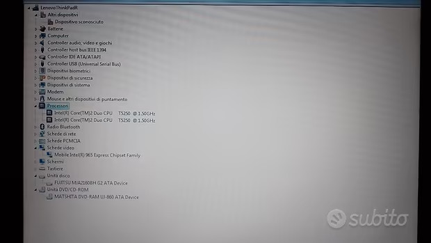 laptop pc lenovo thinkpad r61i + windows 7