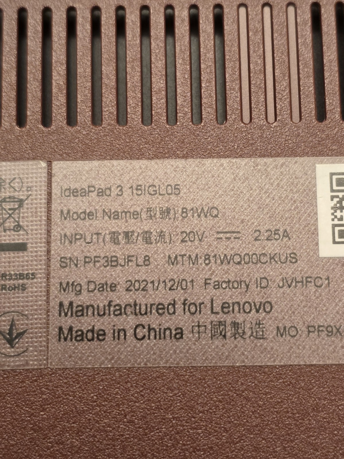 LENOVO 81WQ00CKUS IdeaPad 3 15IGL05 15.6″ HD Pentium Silver N5030 1.1GHz Intel