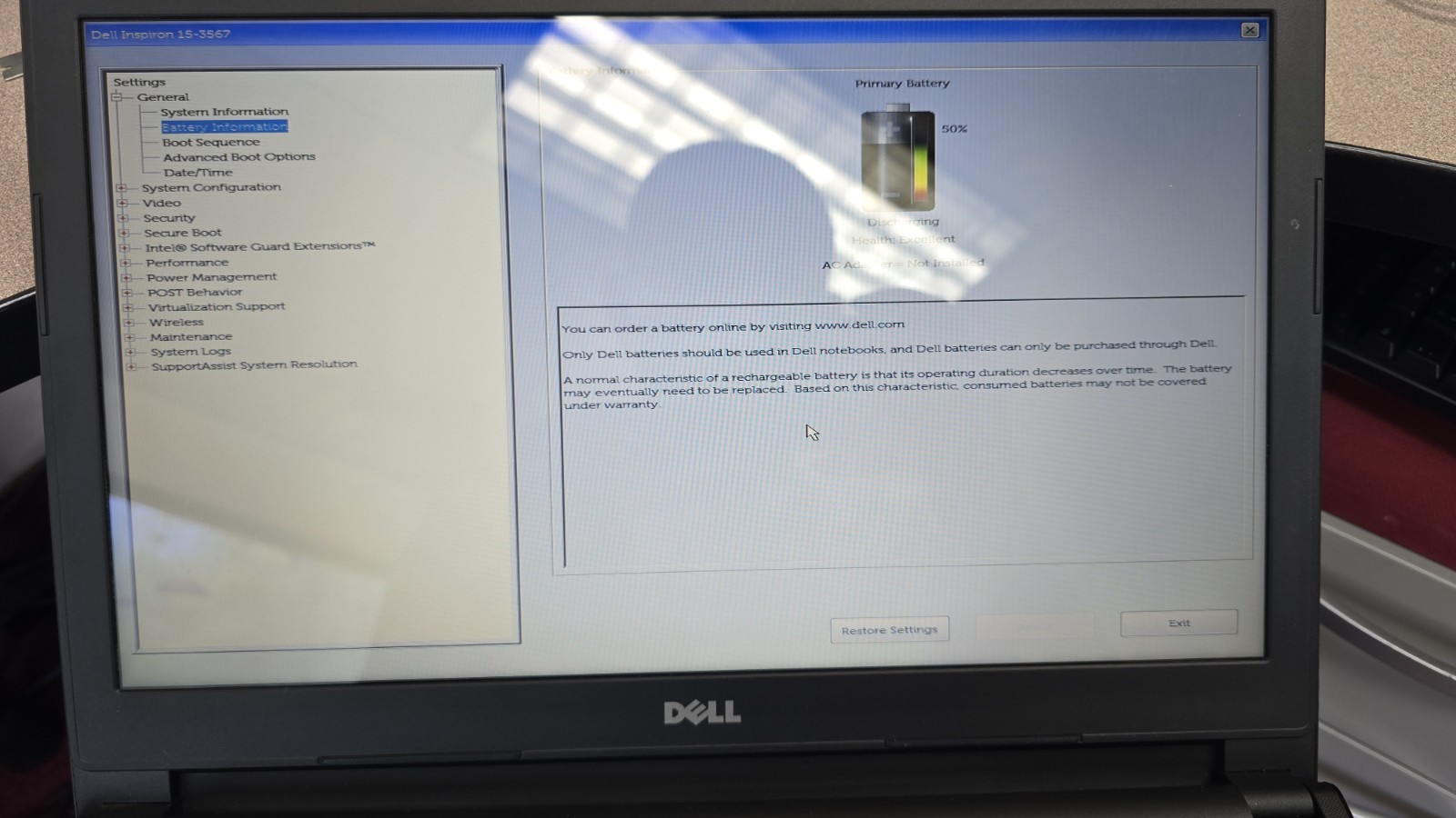 Dell Inspiron 15-3567 – i3-6006U 2.0Ghz – 8GB RAM – 120gb – Win10