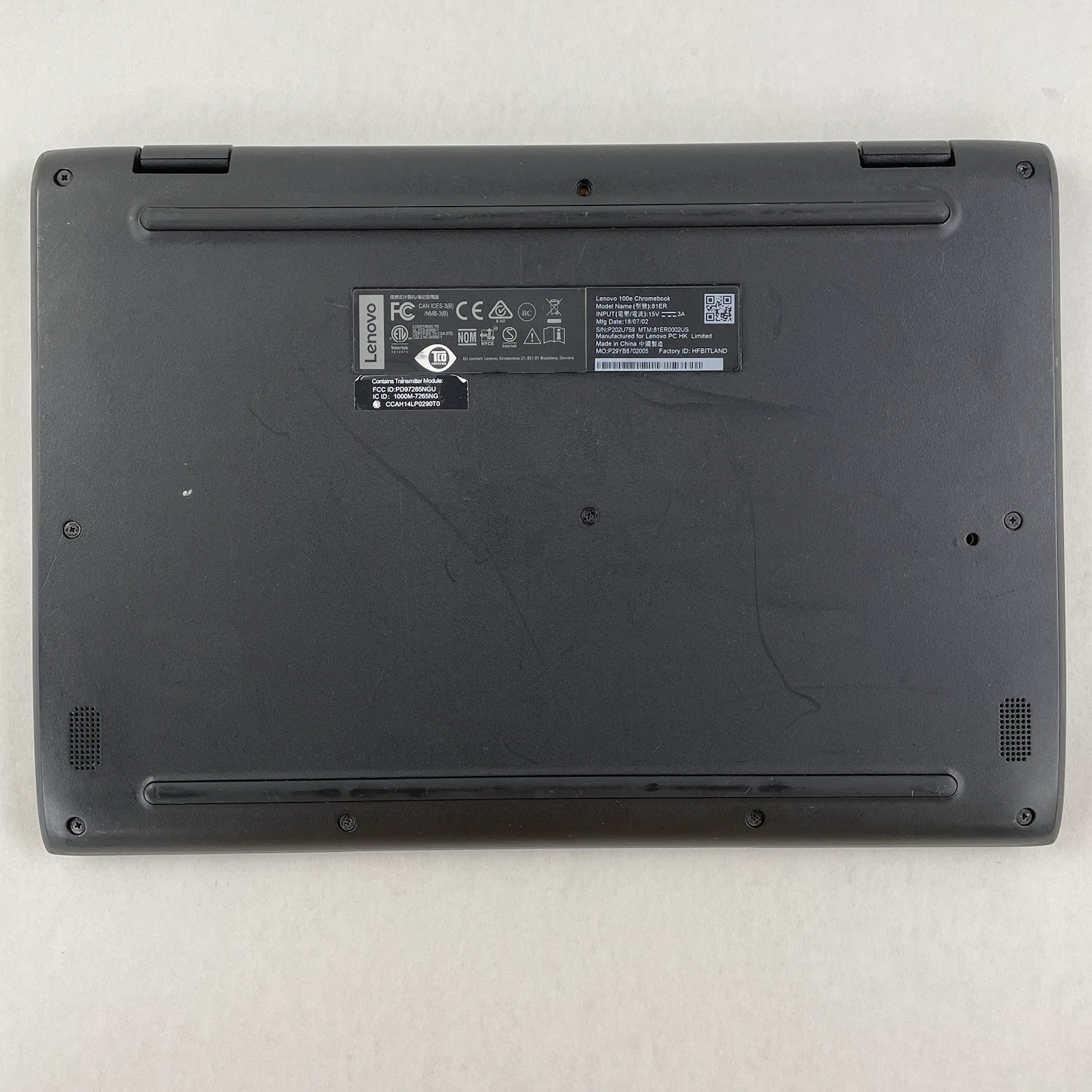 Lenovo Chromebook 100e 81ER 11.6″ Celeron N3350 1.10 GHz 4 GB RAM 16 GB Storage