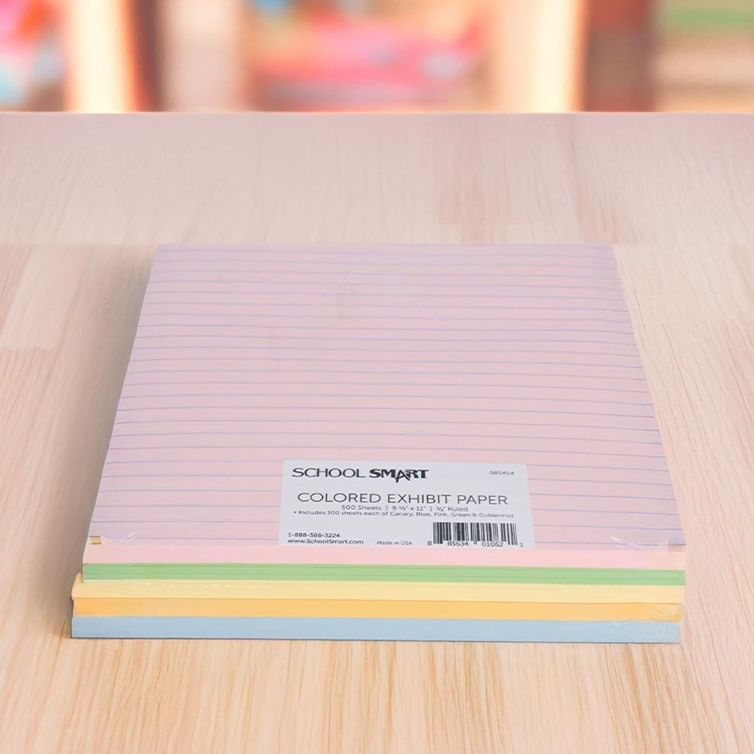 Ruled Exhibit Paper, 8-1/2 X 11 Inches, Assorted Colors, 500 Sheets – 085454
