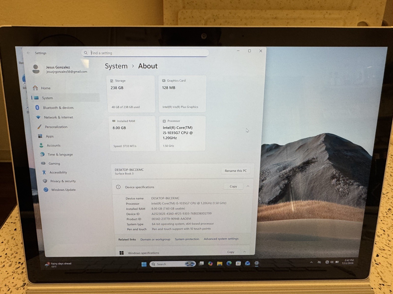 Microsoft Surface Book-3 13.5″ (256GB SSD; Intel Core i5-1035G7 1.2GHz; 8GB)…