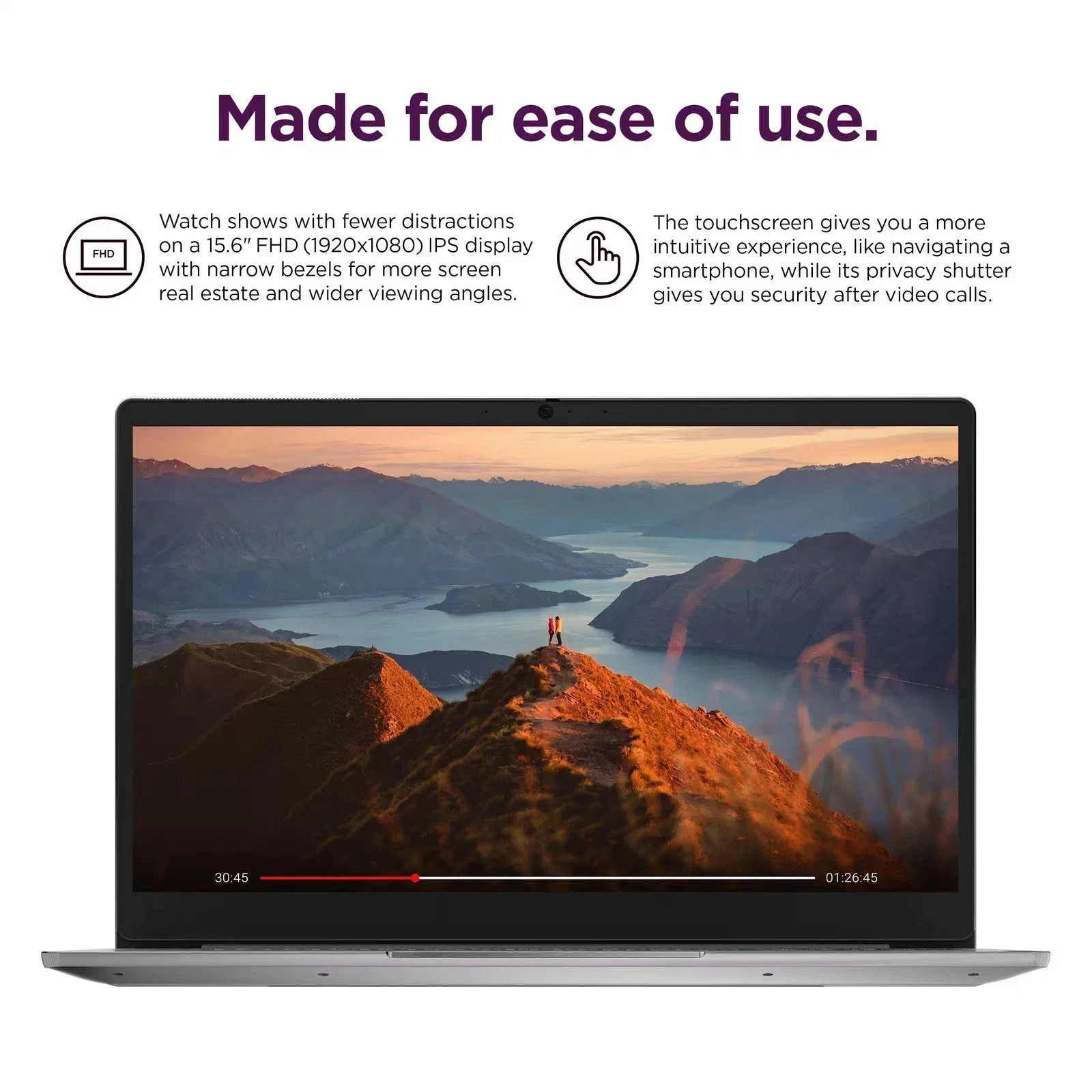 Lenovo IdeaPad 3 Chrome Laptop 15.6″ Full HD Touch Intel N6000 8GB RAM 128GB SSD