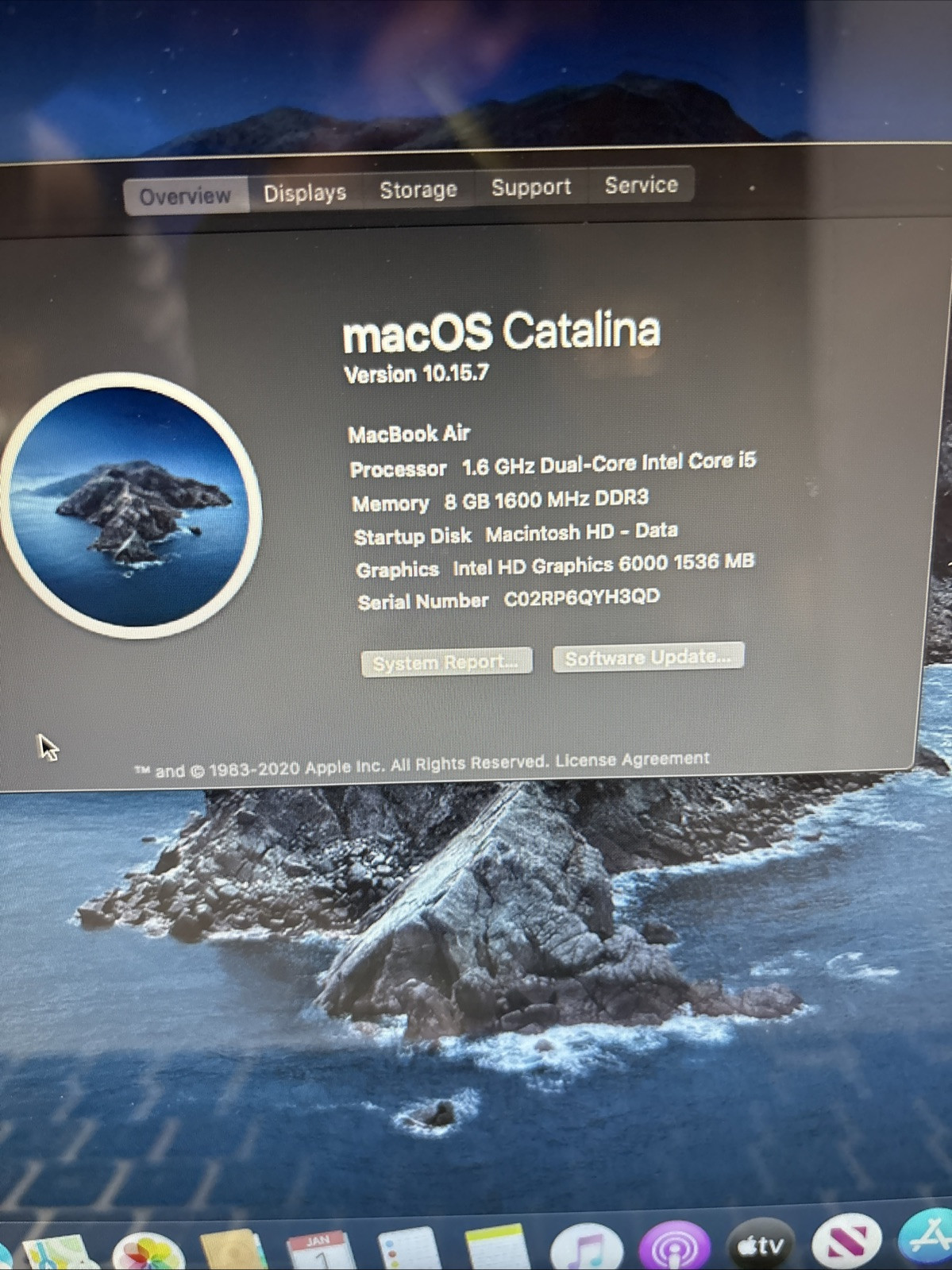 2015 Apple MacBook Air 13.3″ i5 1.6GHz 8GB RAM 128GB SSD NOCHARGER INCLUDED