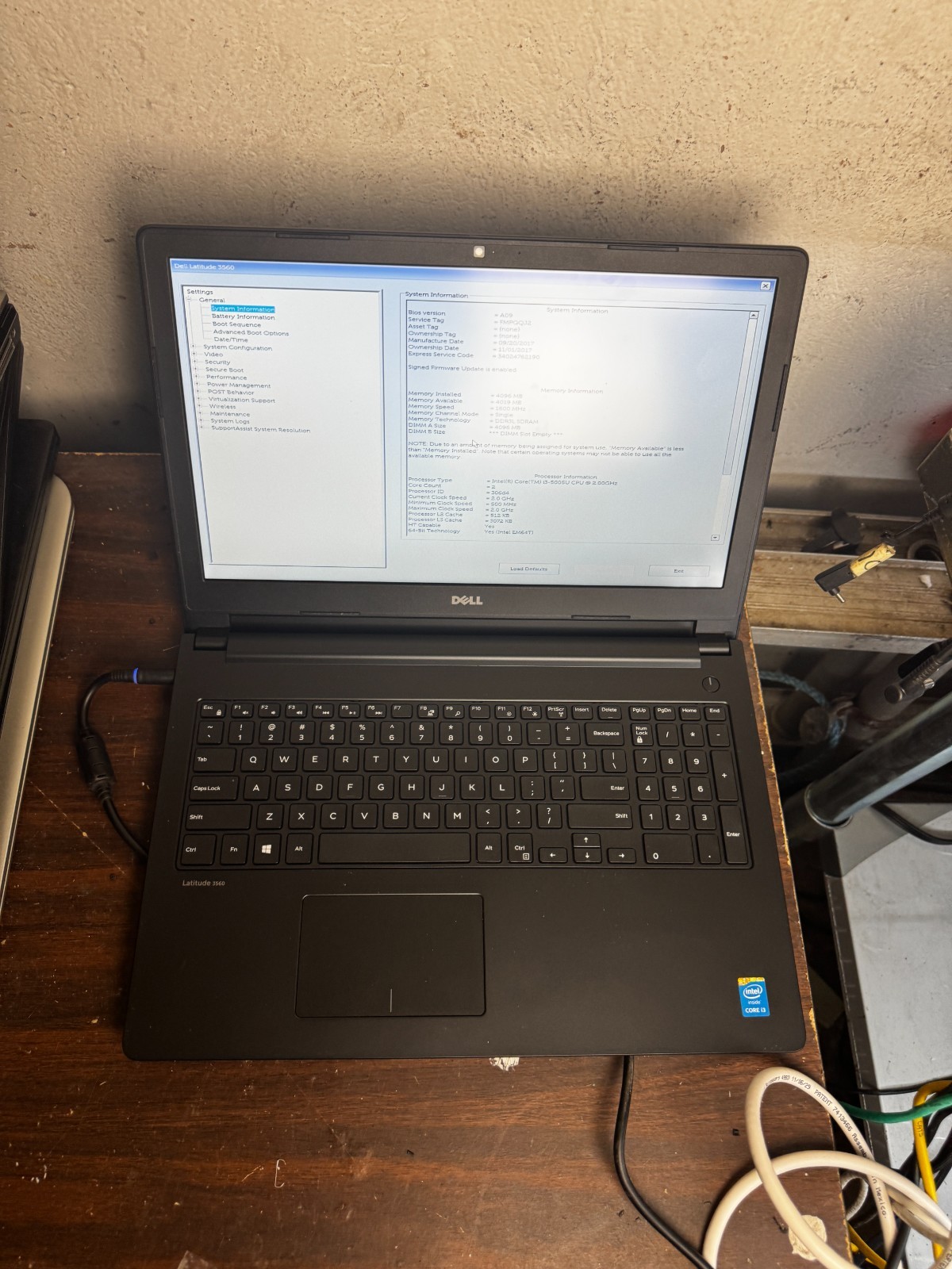 Dell Latitude 3560 Core I3-5005U 4GB RAM Laptop For Parts/Repair #6424