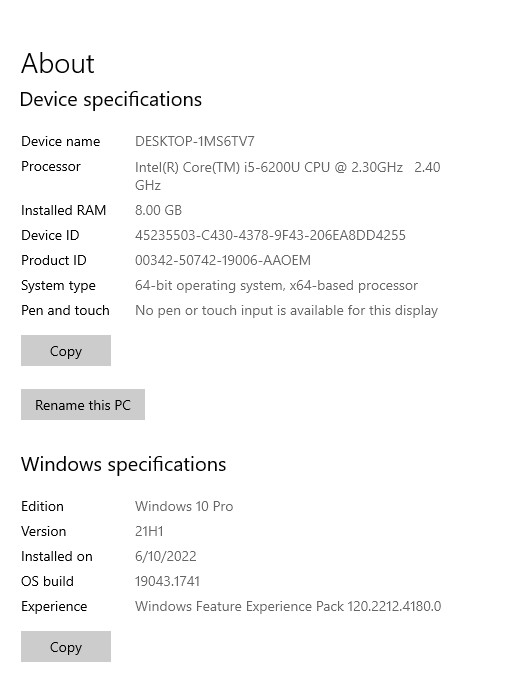 Lenovo Thinkpad E470 14″ (256GB SSD, Intel Core i5 6th Gen, 8GB RAM) Win10 pro