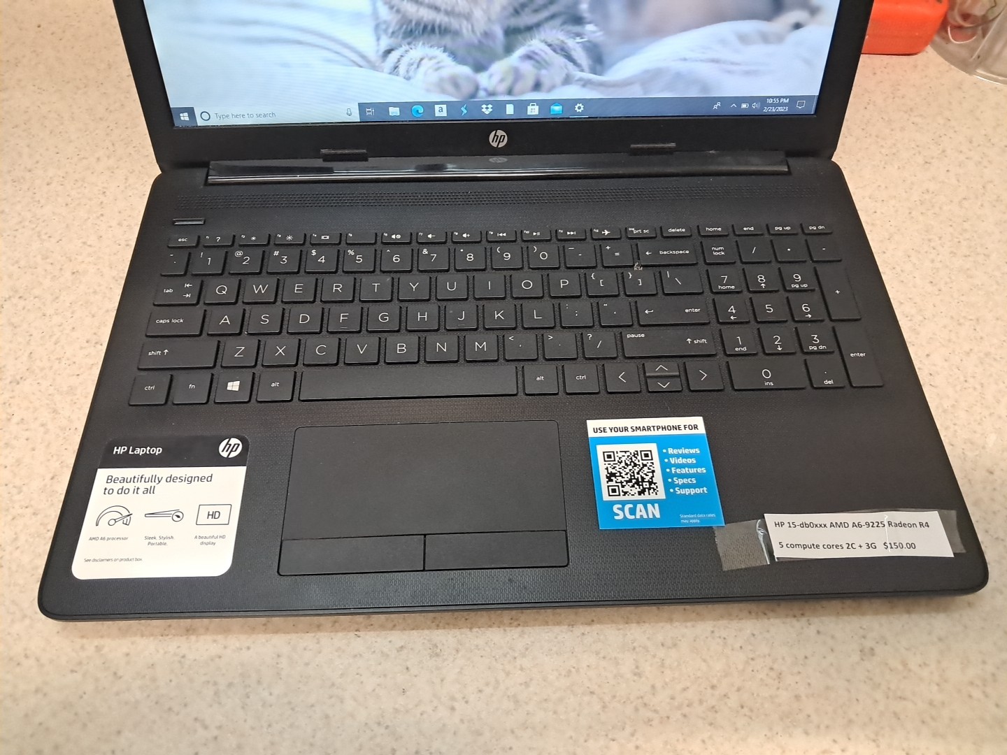 HP 15-db0011dx 15.6″ Laptop AMD A6-9225 4GB 1TB SSD