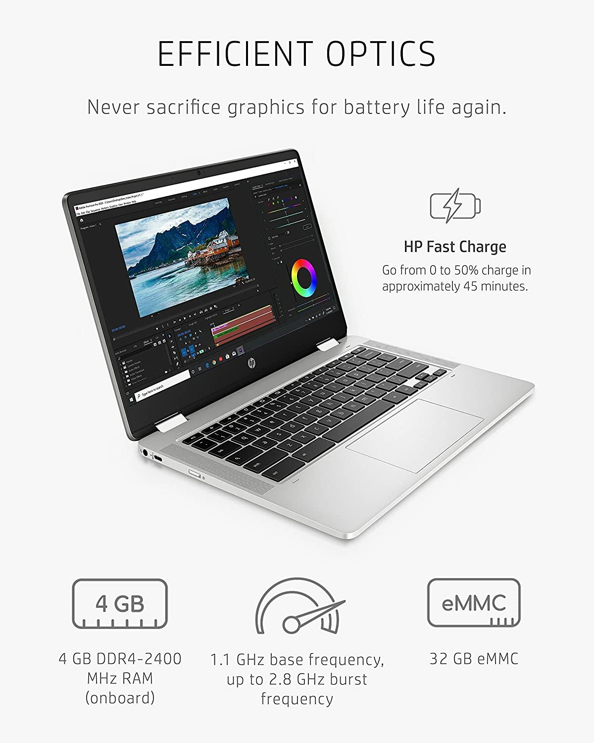 NEW HP 14a-ca0040nr x360 14 Laptop, Intel Celeron Processor, 4 GB RAM, 32 GB
