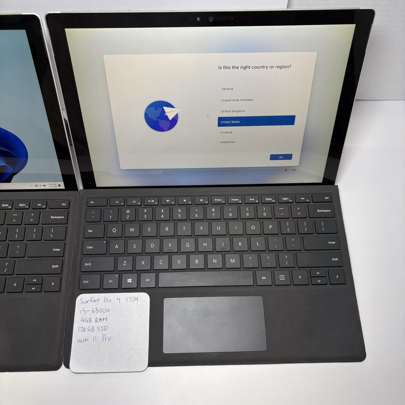 Lot Of 3 Microsoft Surface Pro 4 1724 | i5-6300U | 4GB RAM | 128GB SSD | Win 11