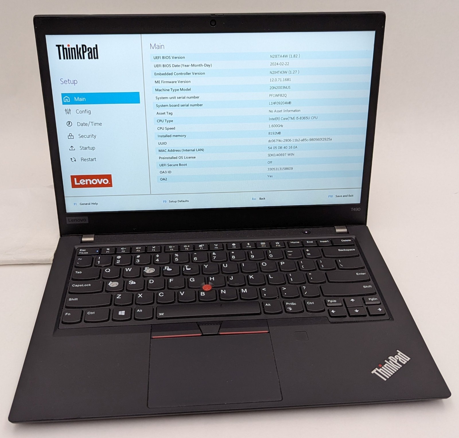 Lot of 4 Lenovo ThinkPad T490 14″ Laptop Intel i5-8365U 1.60GHz 8GB / 16GB RAM