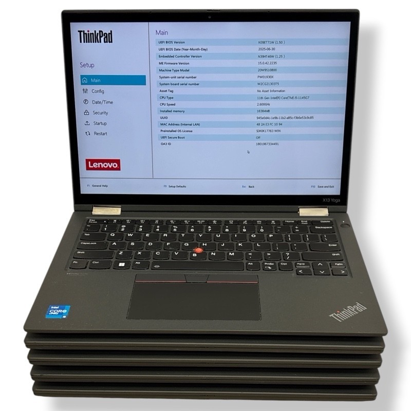 5x Lenovo ThinkPad X13 Yoga Gen 2 13″ i5-1145G7 16GB 256GB SSD No OS Laptop Lot