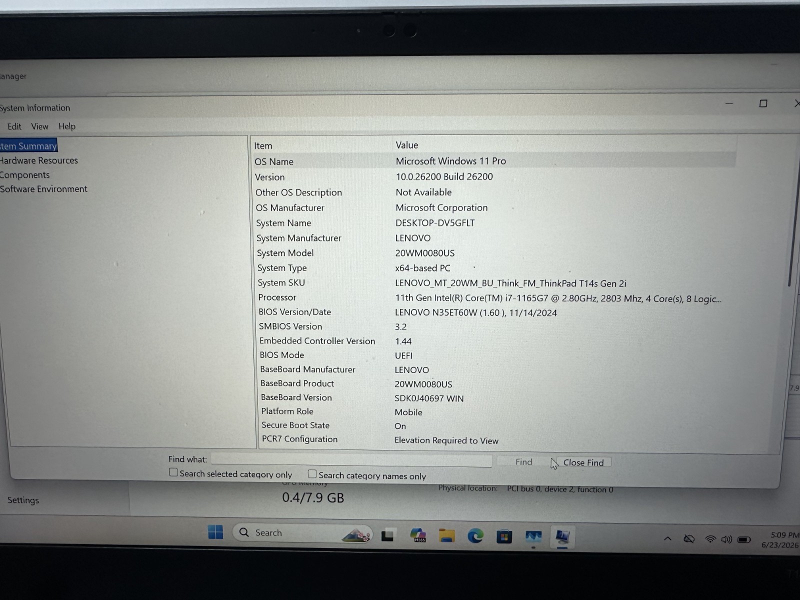 Lenovo ThinkPad T14s Gen 2i | i7-1165G7 | 2.8GHz | 128GB SSD | 16GB | *READ*