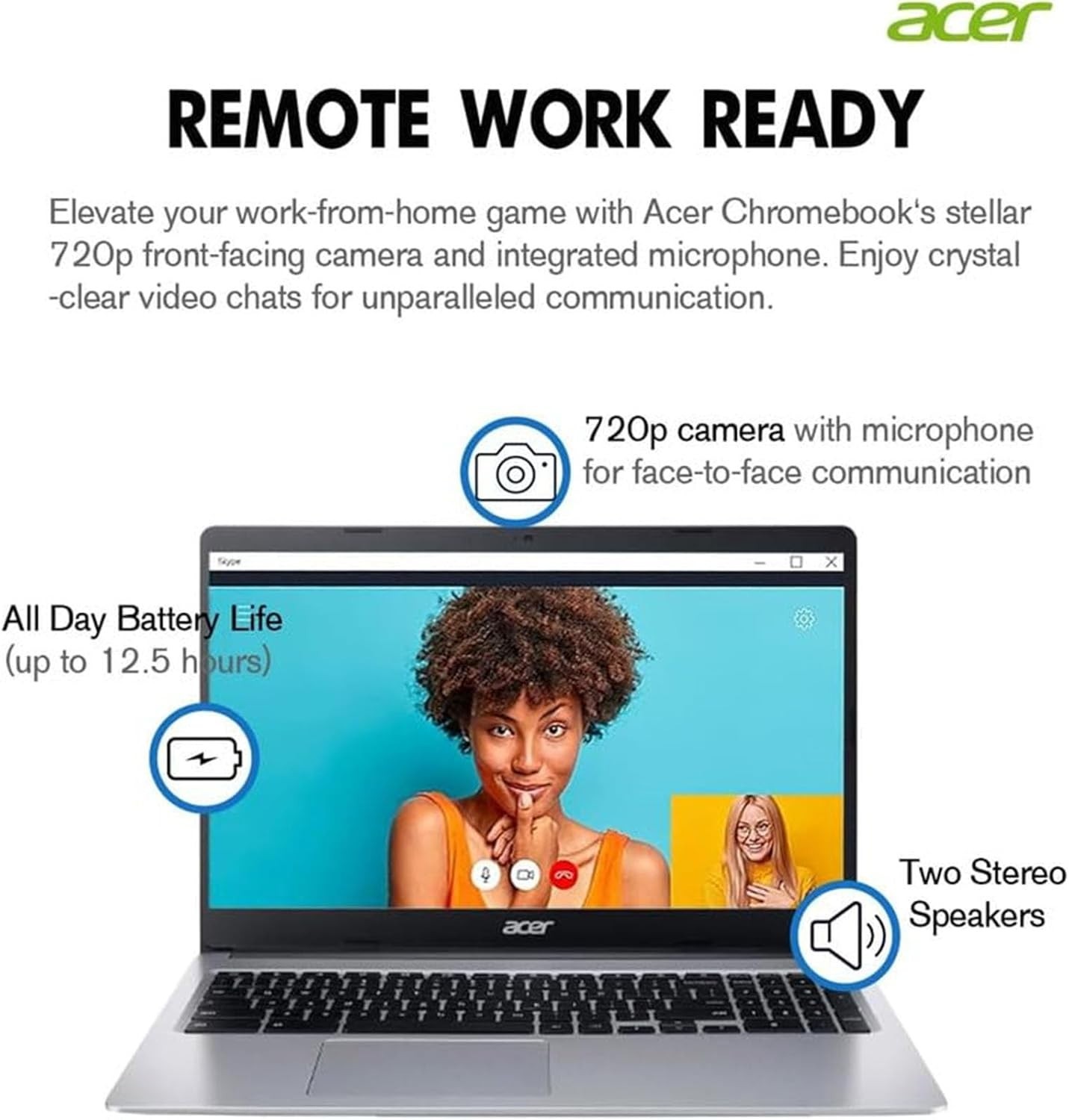 🔥 BRAND NEW🔥Acer Chromebook 15.6″ Quad-Core N6000 4GB 128GB eMMC Chrome Sleeve