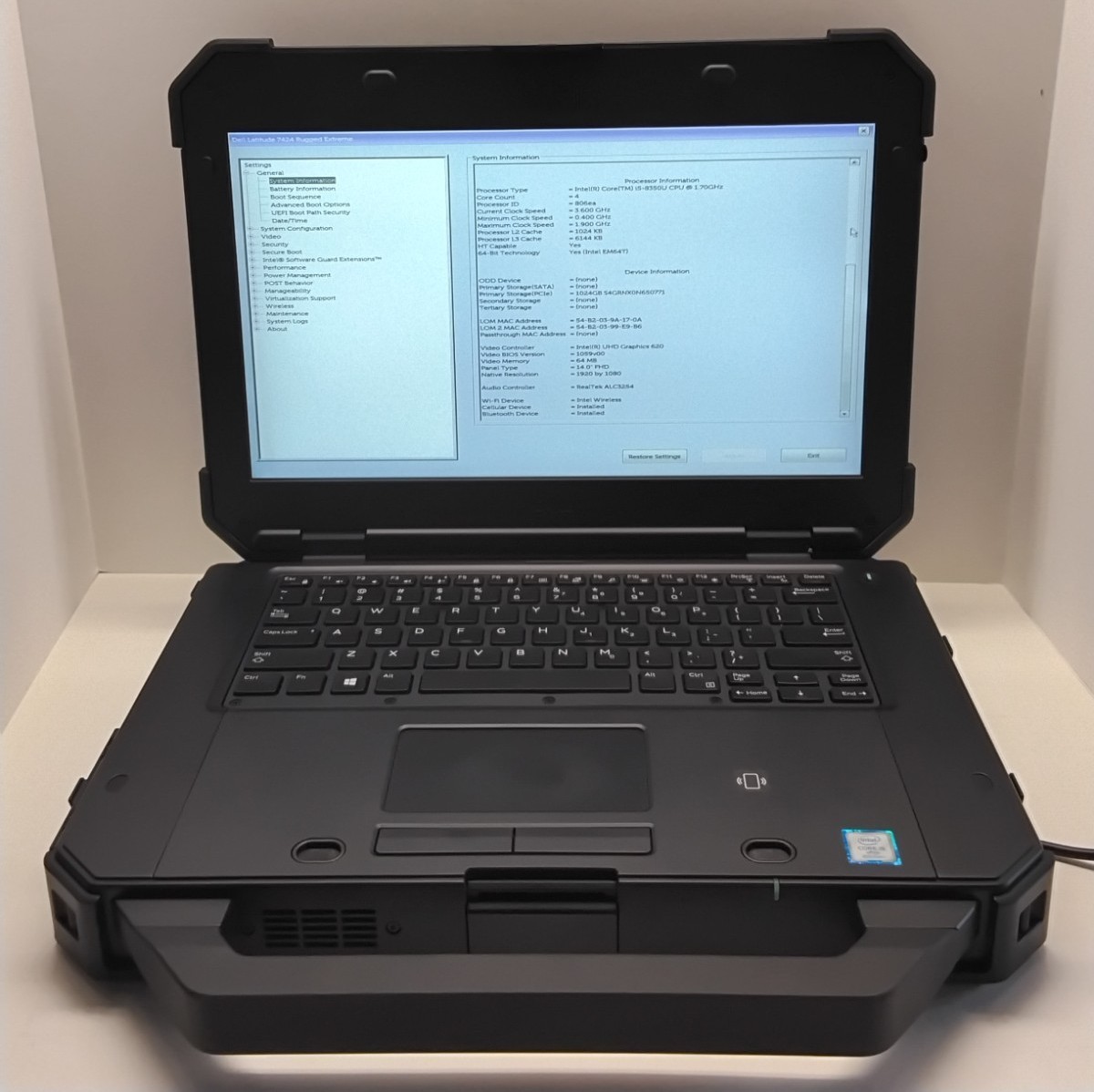 Dell 7424 Rugged Latitude 14in i5-8350 32g 1tb Touchscreen 4g LTE GPS Windows 11