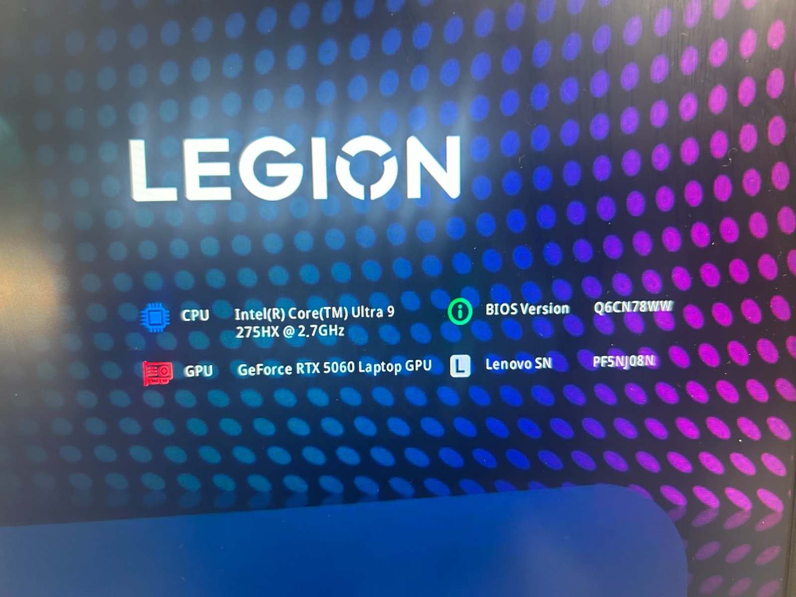 Lenovo Legion 5 16IAX10, Intel CORE Ultra 9 275HX, 2.70 GHz 32 GB RAM, 1 TB NVMe
