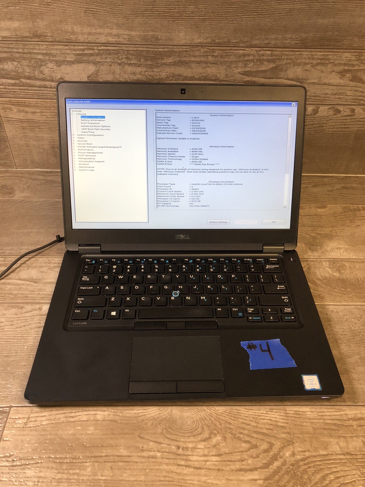 Dell Latitude 5480 14″ Intel Core i5 -6300U 2.40GHz 8GB DDR4 -LOT OF 5 UNLOCKED