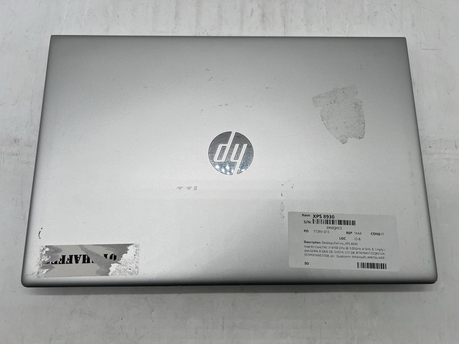 HP ProBook 650 G4, i7-8650U CPU, @ 1.90GHz, 8GB RAM, 256GB NVMe-No OS/AC