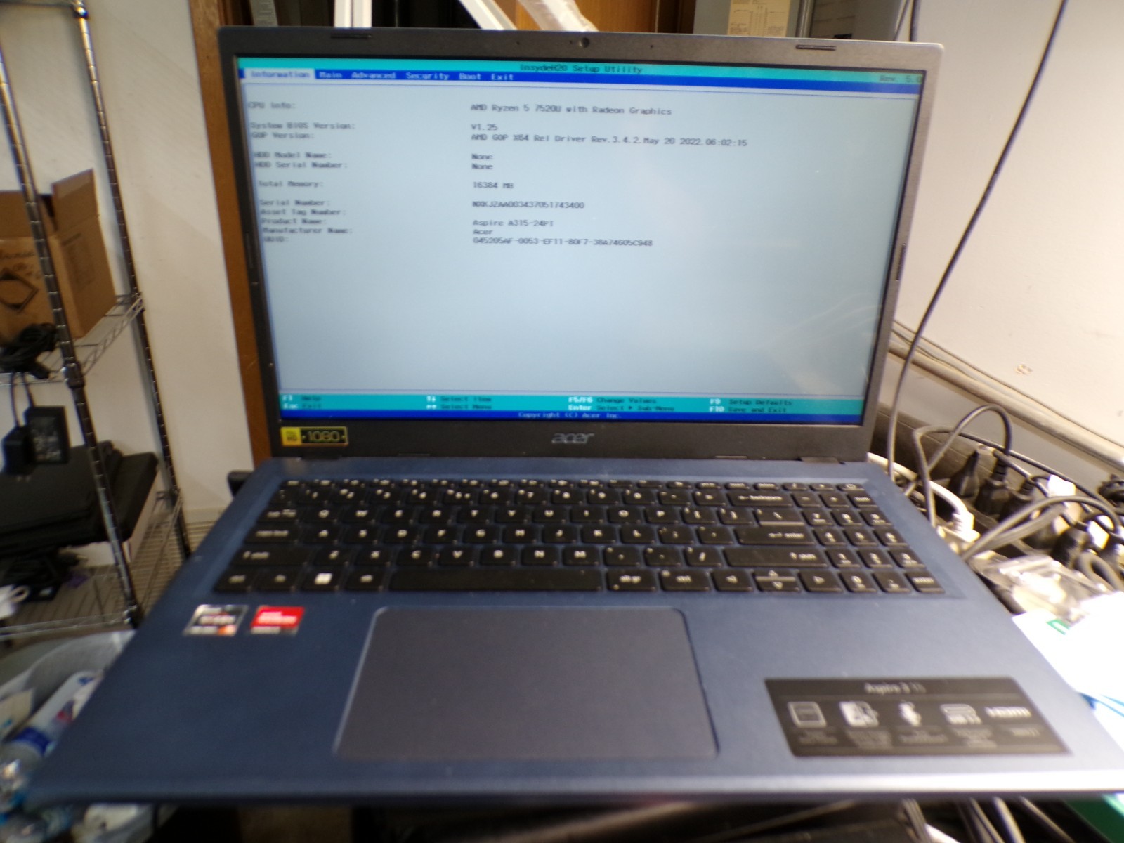 Acer Aspire A315-24PT-R1L8 15.6″ Ryzen 5 7520U 2.8GHz 16GB Laptop #3416