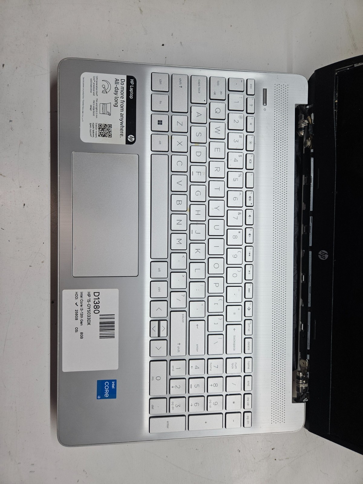 HP 15-DY5033DX Intel Core i3-12th Gen 8GB 256GB SSD NO OS – READ