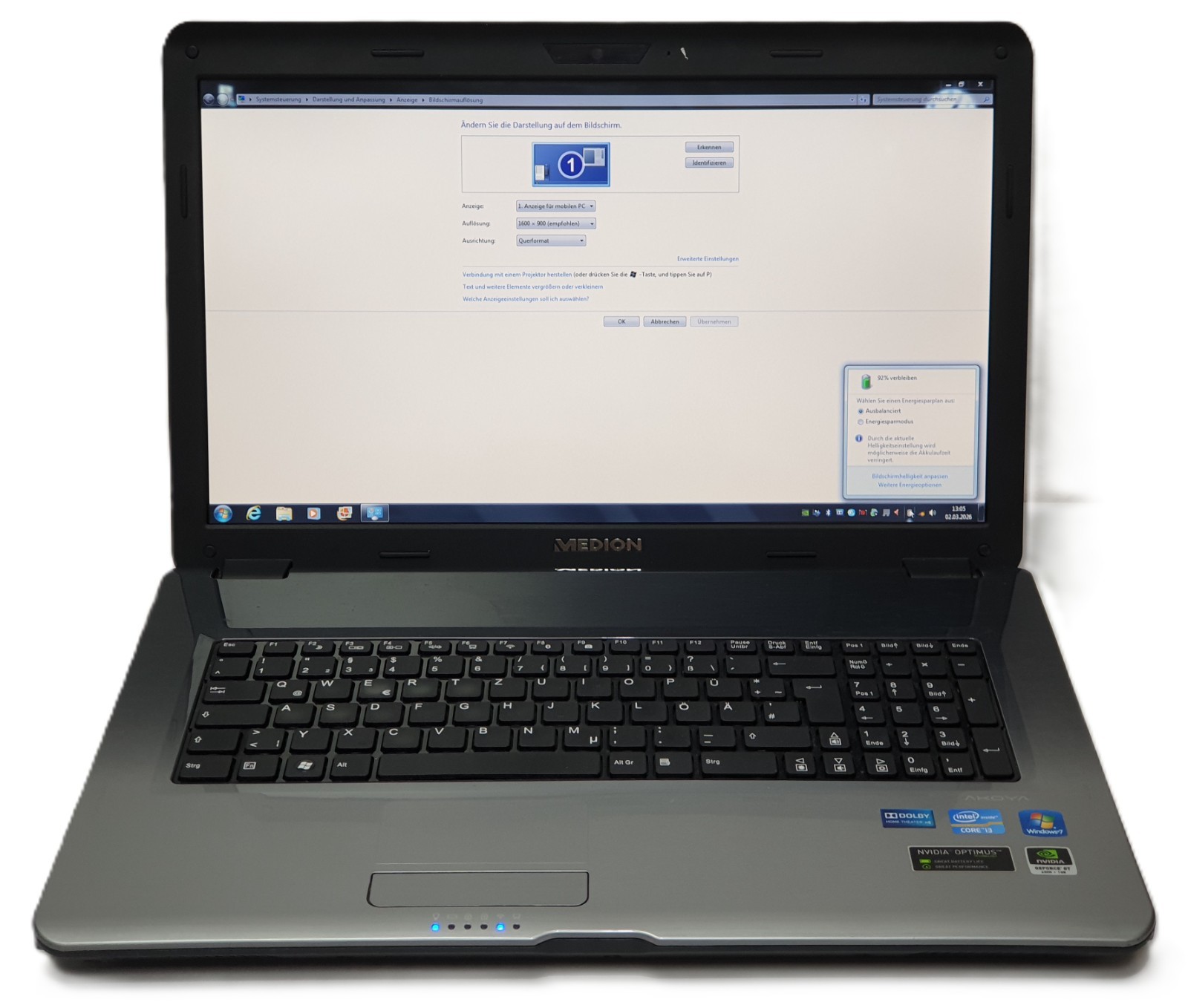 Medion Akoya E7624 i3-2350M 2.30GHz 500GB 8GB Laptop Windows 7 17.3″ GT 620M 1GB