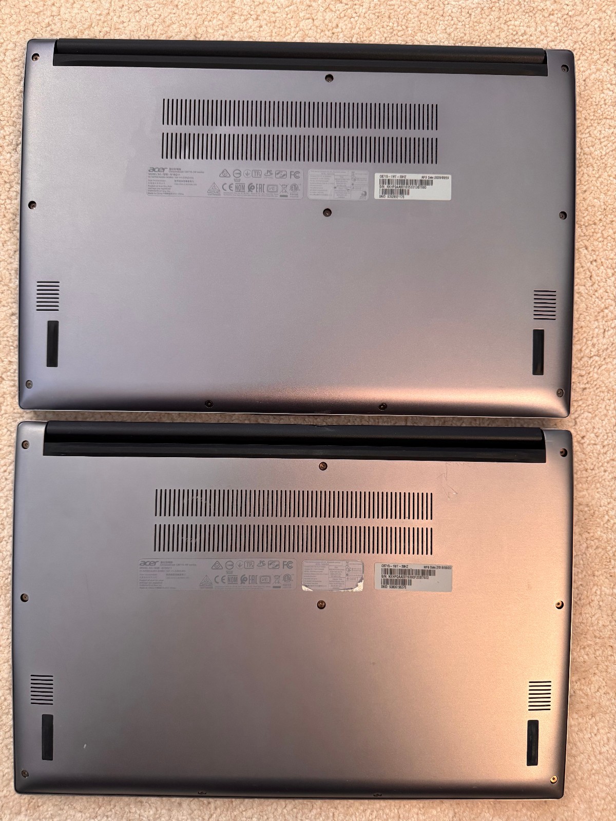 LOT 2 ACER CHROMEBOOK CB715-1W N18Q11 15.6″ TOUCH 128GB/4GB INTEL CORE i3-8130U