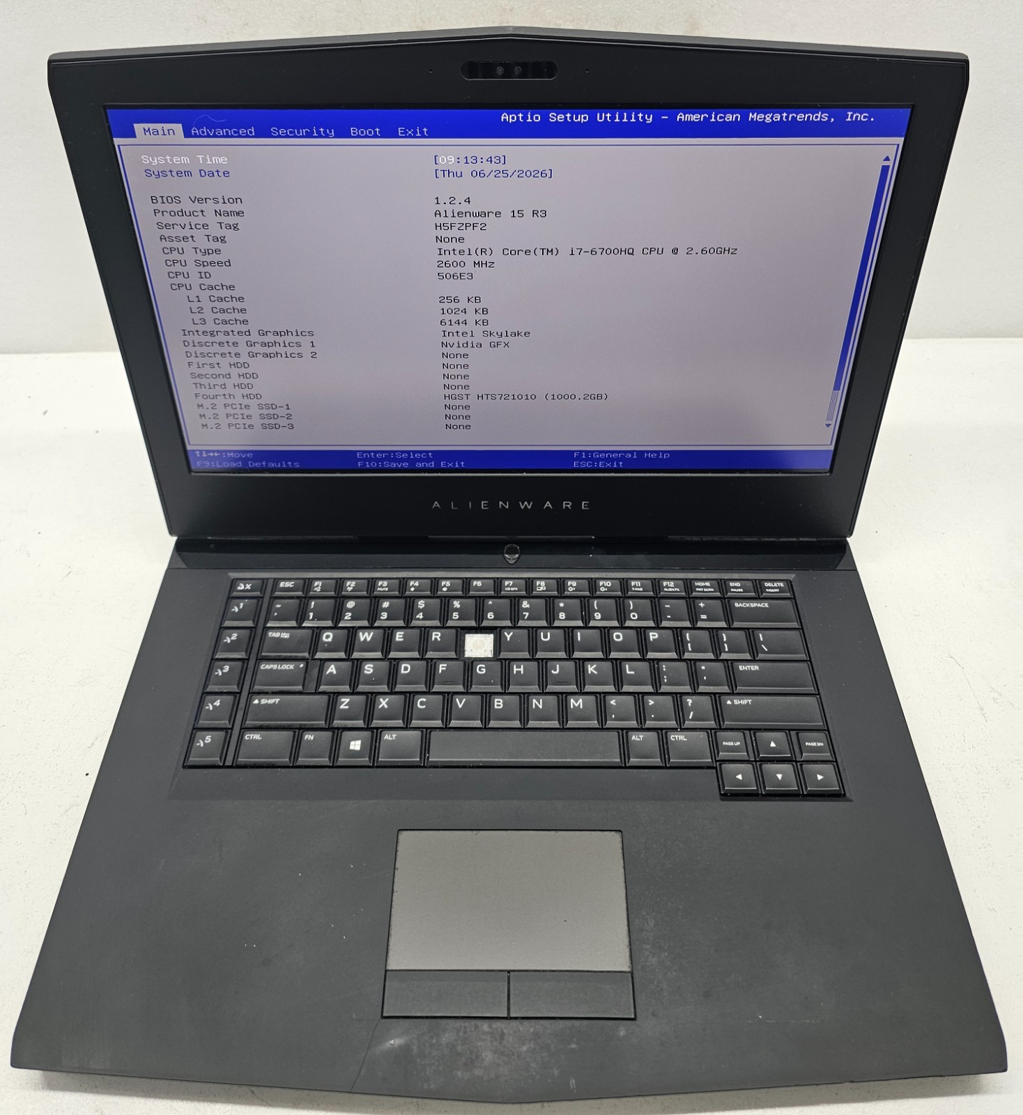 Alienware 15 R3 Laptop Intel Core i7-6700HQ 16GB Ram 1TB HDD NO OS (FL)