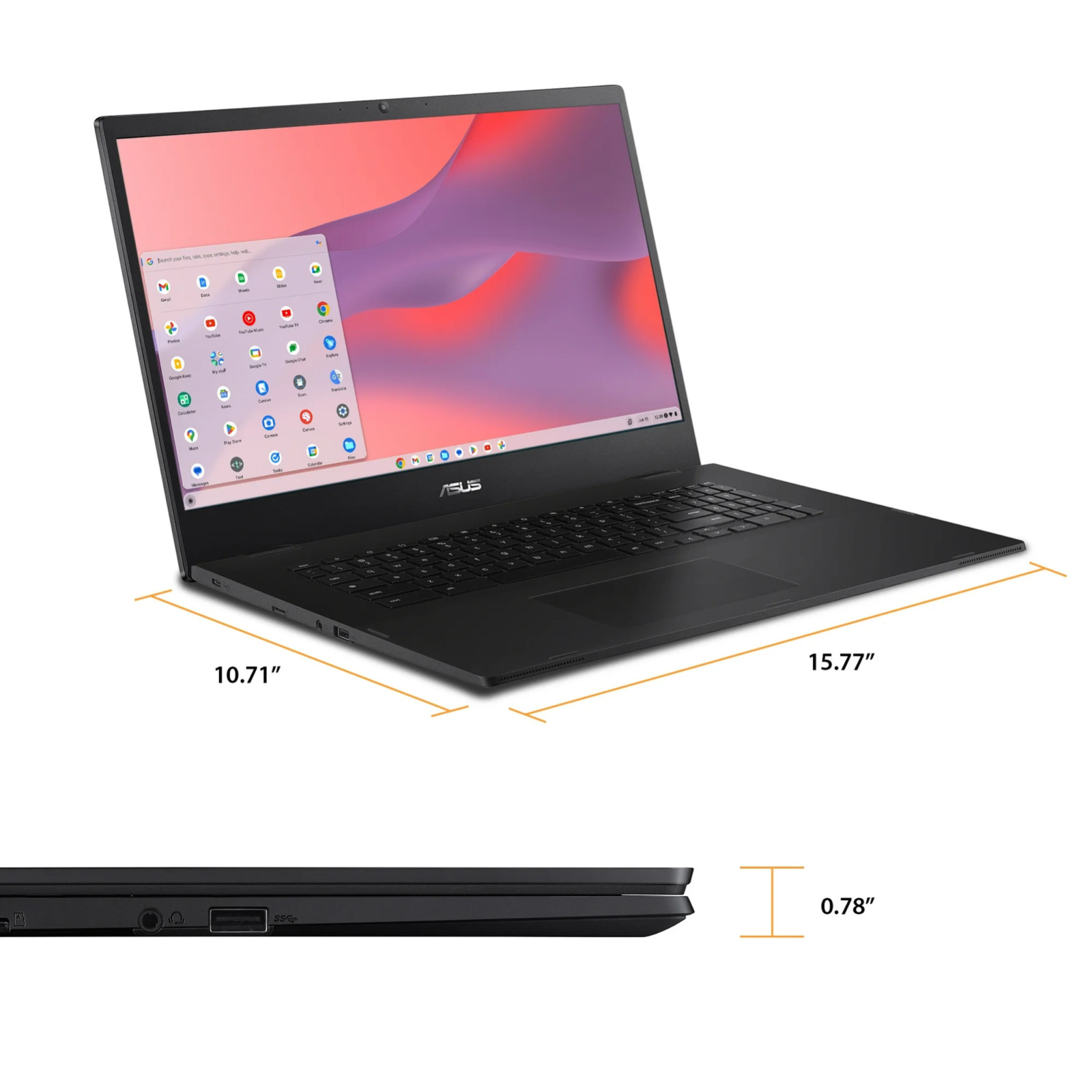 ASUS Chromebook 17.3” FHD, Intel Celeron N4500, 4GB RAM, 128GB, Mineral Gray