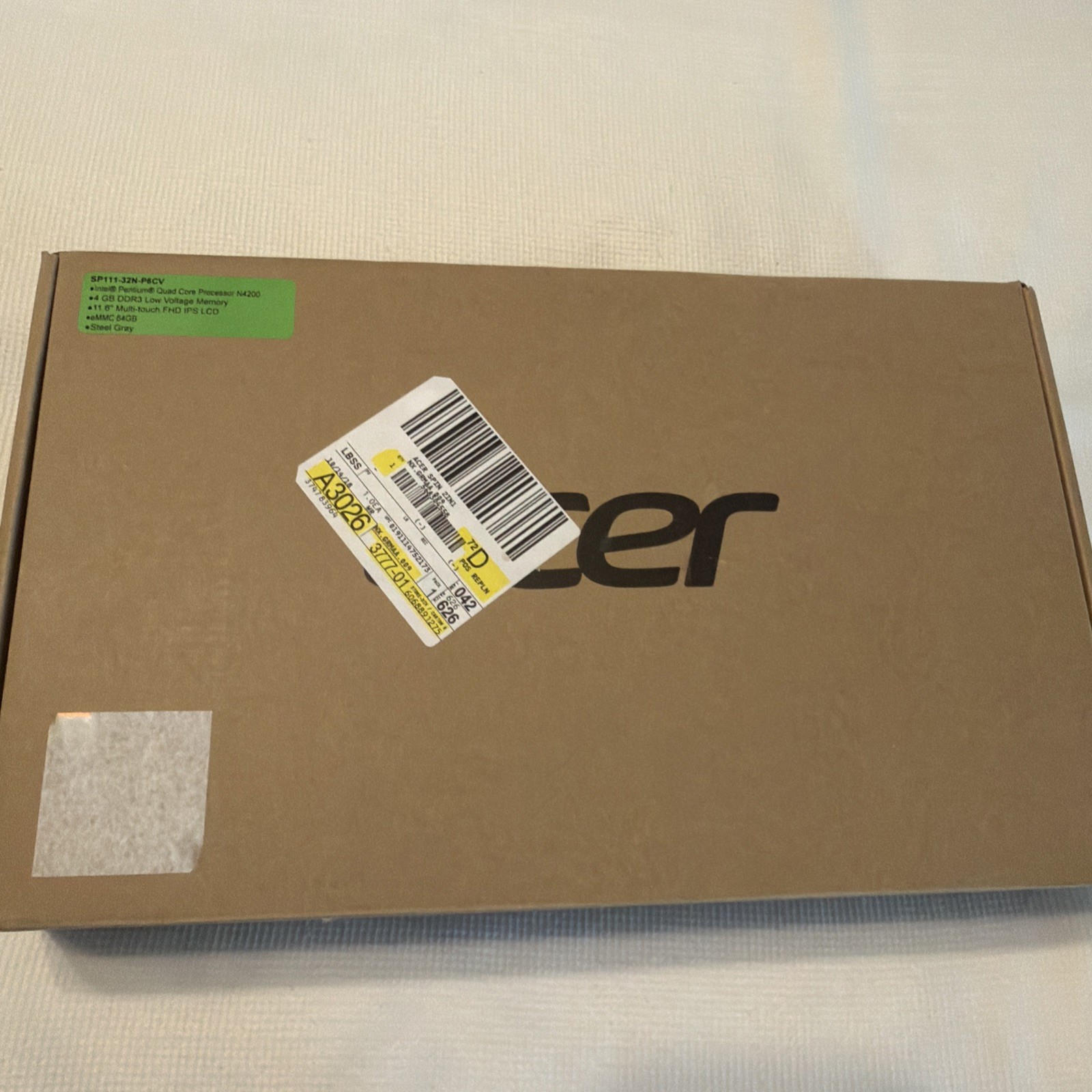 Acer SP111-32N-P6CV Spin 1 11.6” Multi-Touch FHD IPS LCD 64GB Steel Gray In Box
