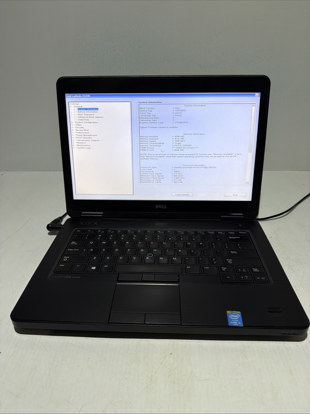 Dell Latitude E5440 14″ Laptop i5-4310U 4gb Ram No Drives Boots Bios No P/S
