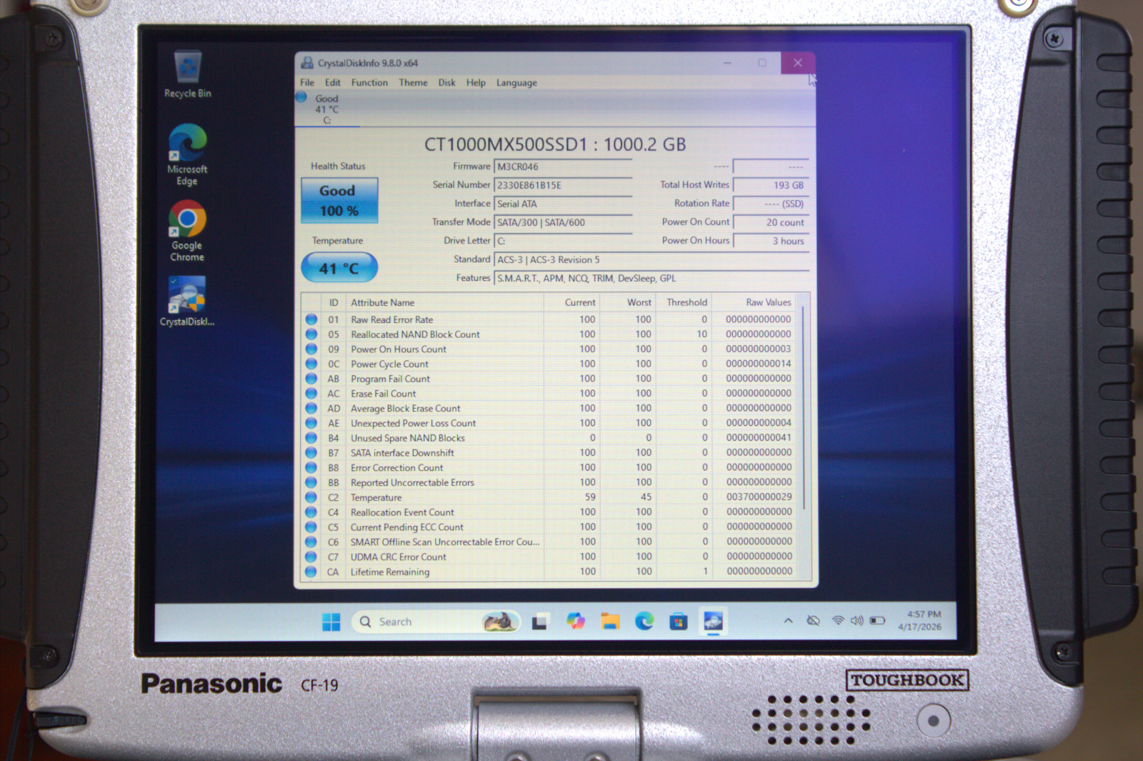 Panasonic Toughbook CF-19 MK7 i5-3340M New 1TB SSD 16GB RAM Touch 4G 0 Hours