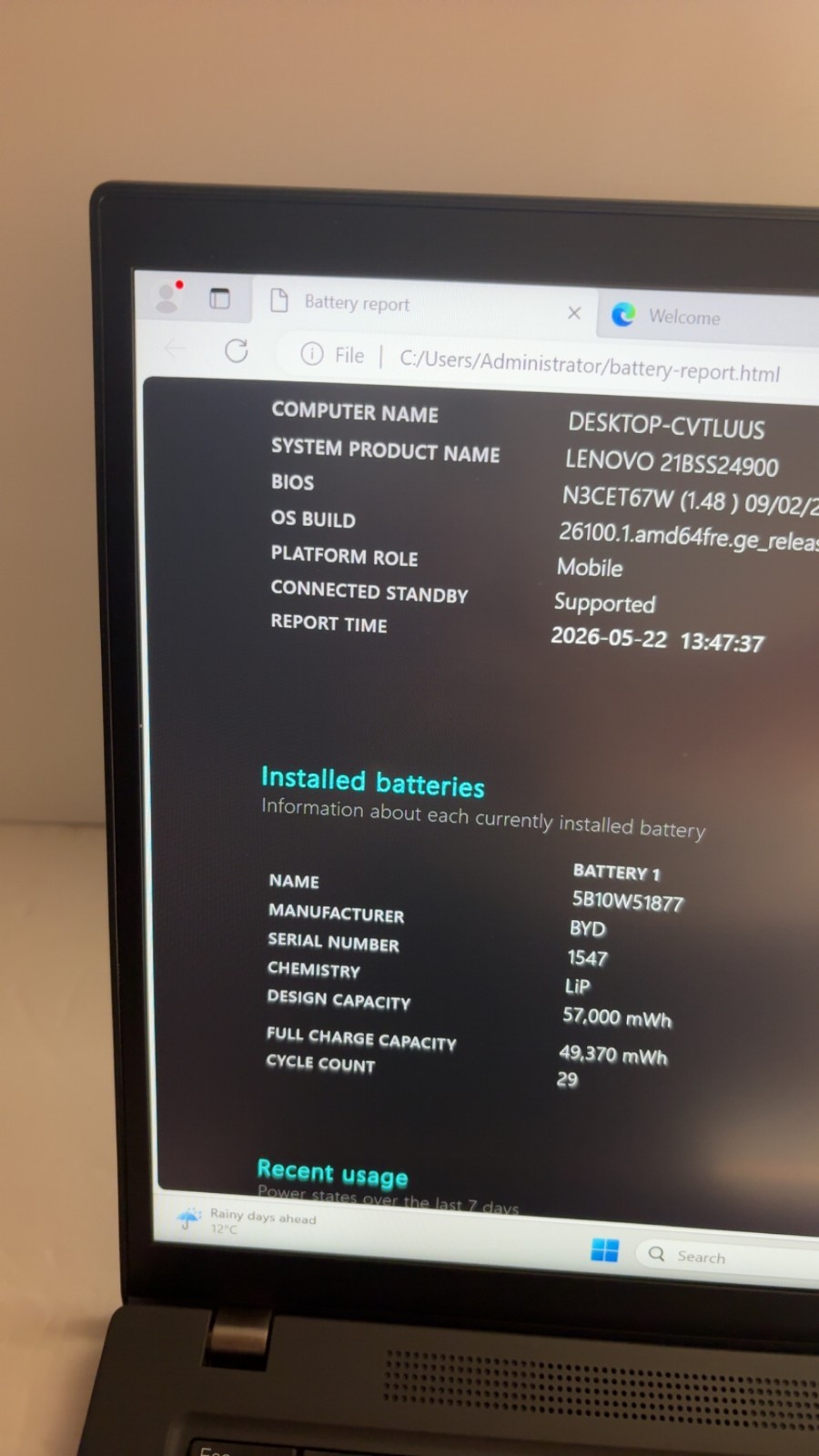 Lenovo ThinkPad T14s Gen 3 i5-1245U 16GB 512GB SSD 14″ Laptop Win 11 Pro