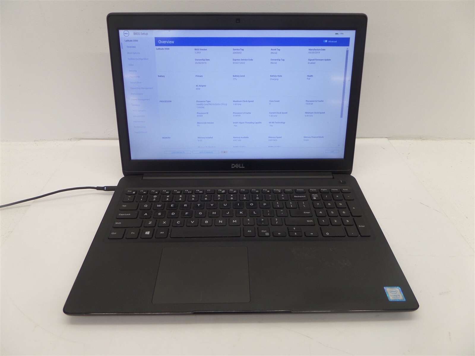 Dell Latitude 3500 15.6in Intel I5-8265U 1.60GHz 8GB RAM 256GB SSD Windows 11