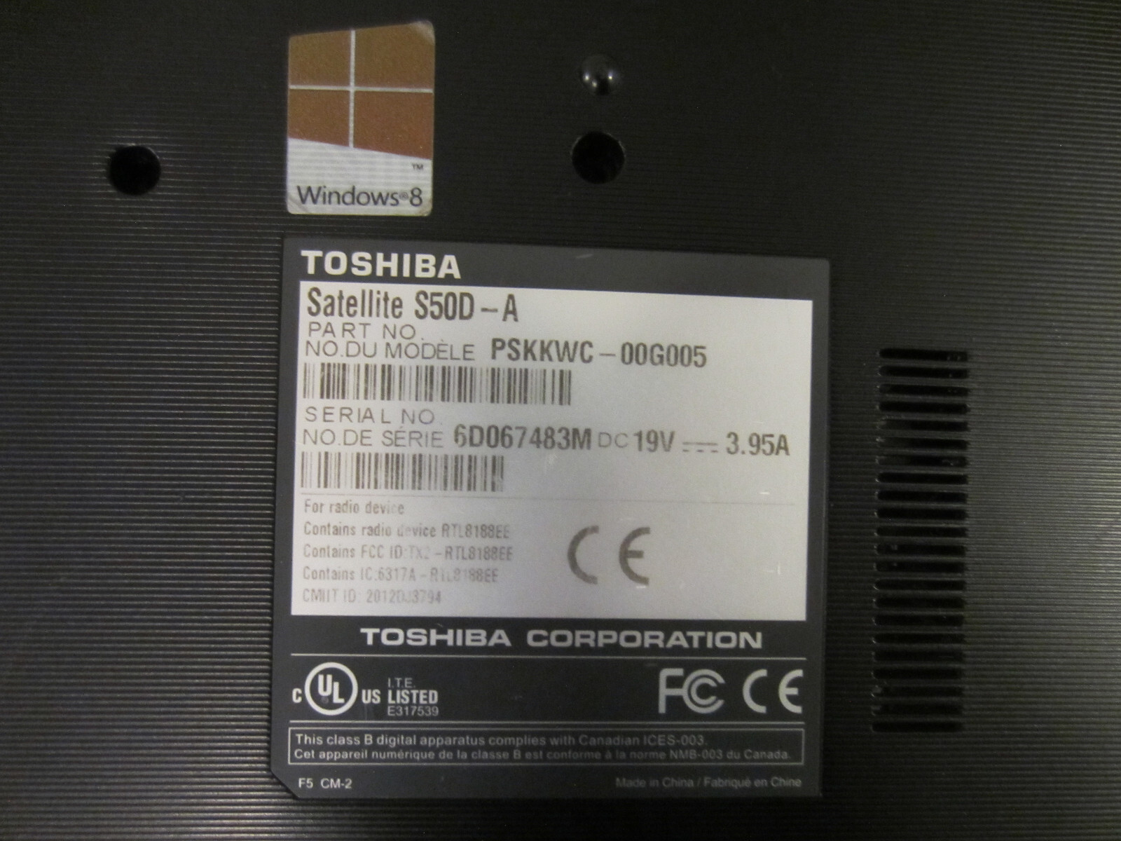 Toshiba Satellite S50D-A 15.6″ AMD A10-5745M Quad Core 2.1GHz Radeon AS-IS Parts
