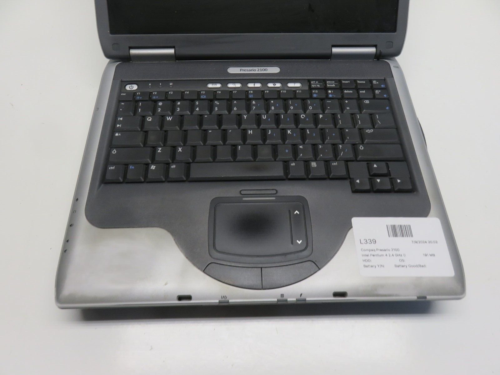 Compaq Presario 2100 Laptop Intel Pentium 4 192MB Ram No HDD or Battery