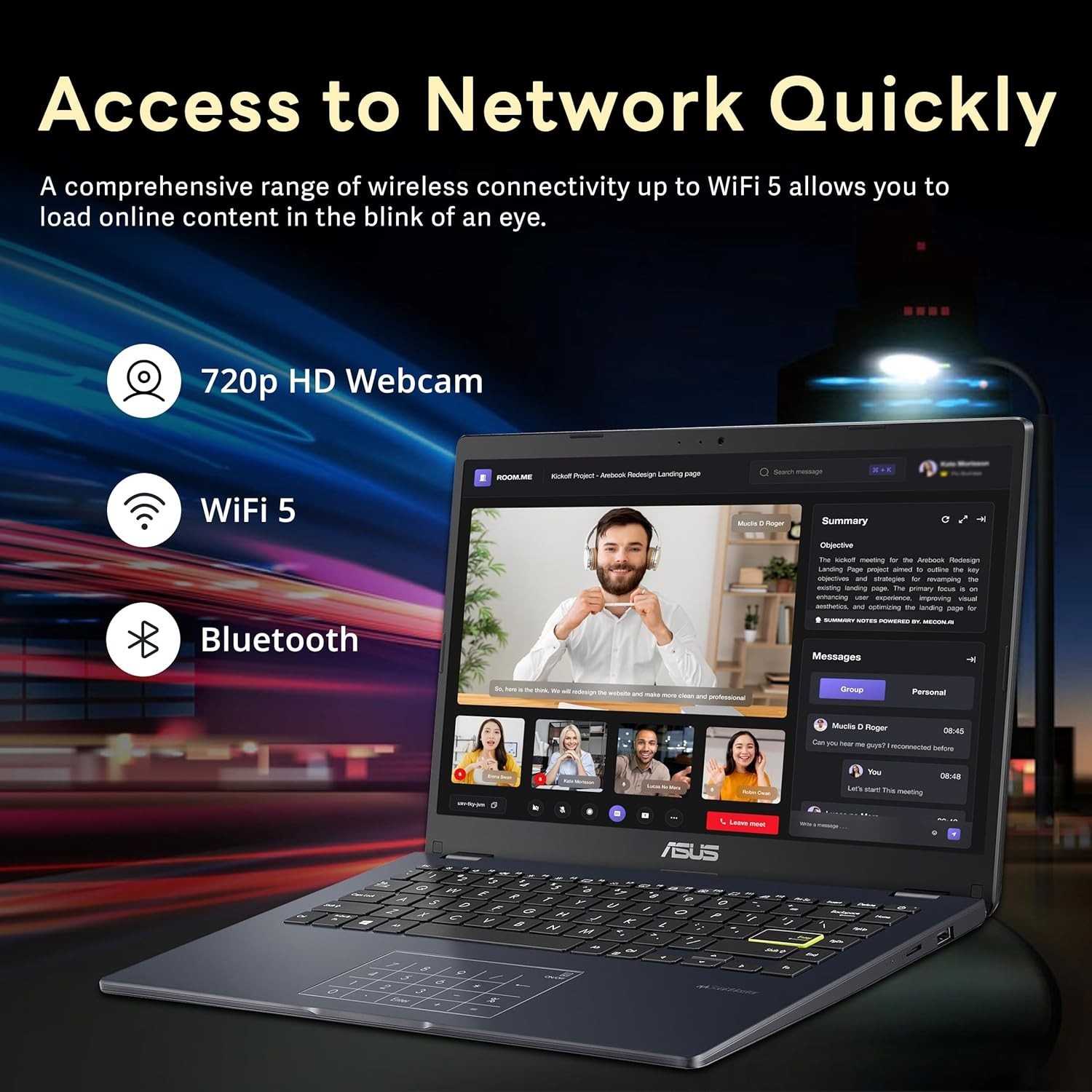 Portable 14″ FHD Laptop – 4GB RAM, Bluetooth 5.1, Intel UHD Graphics, Black