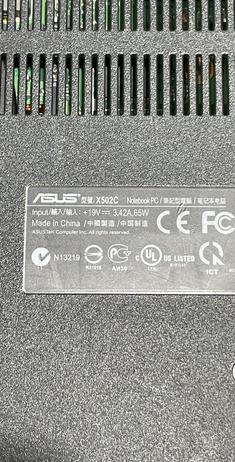 Asus Q500A C9NOAS117181366 X502C D5NOCV430054203 65W Laptop No HDD Lot of 2