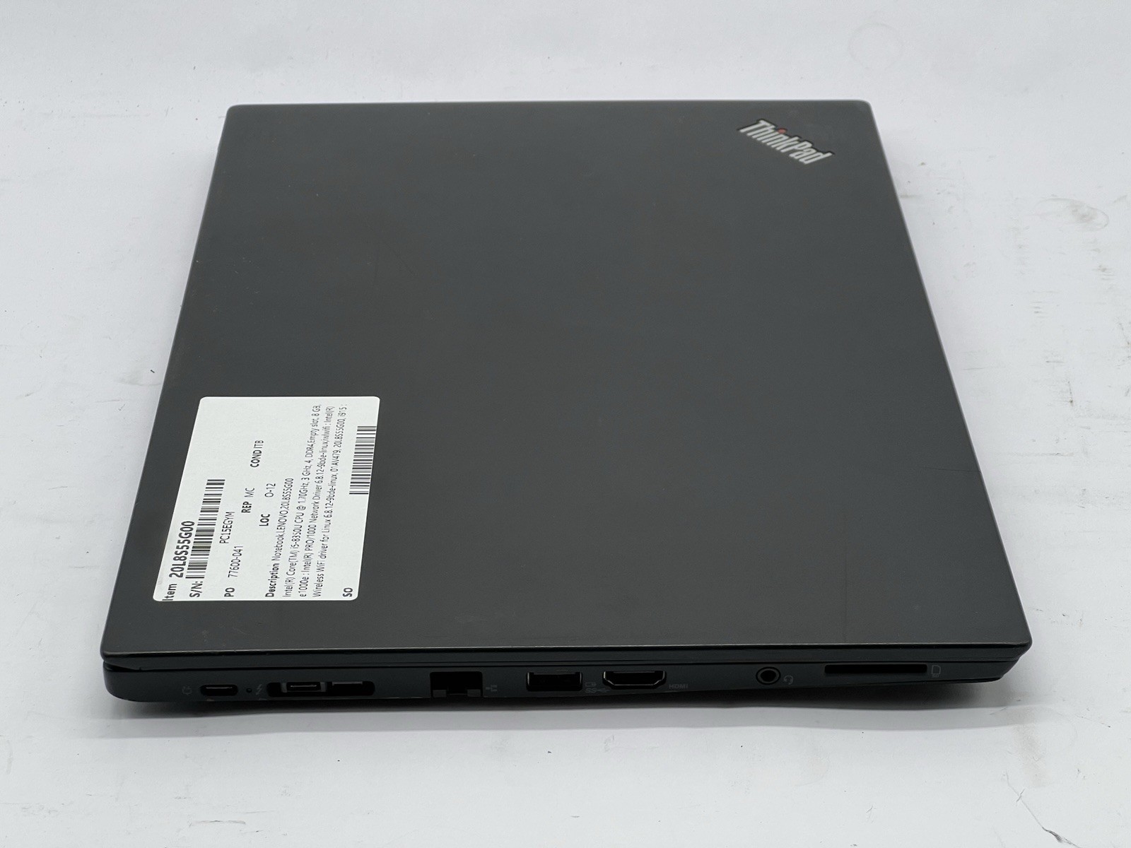 Lenovo ThinkPad T480s, i5-8350U CPU, @ 1.70GHz, 8GB RAM-No HDD/OS/Charger