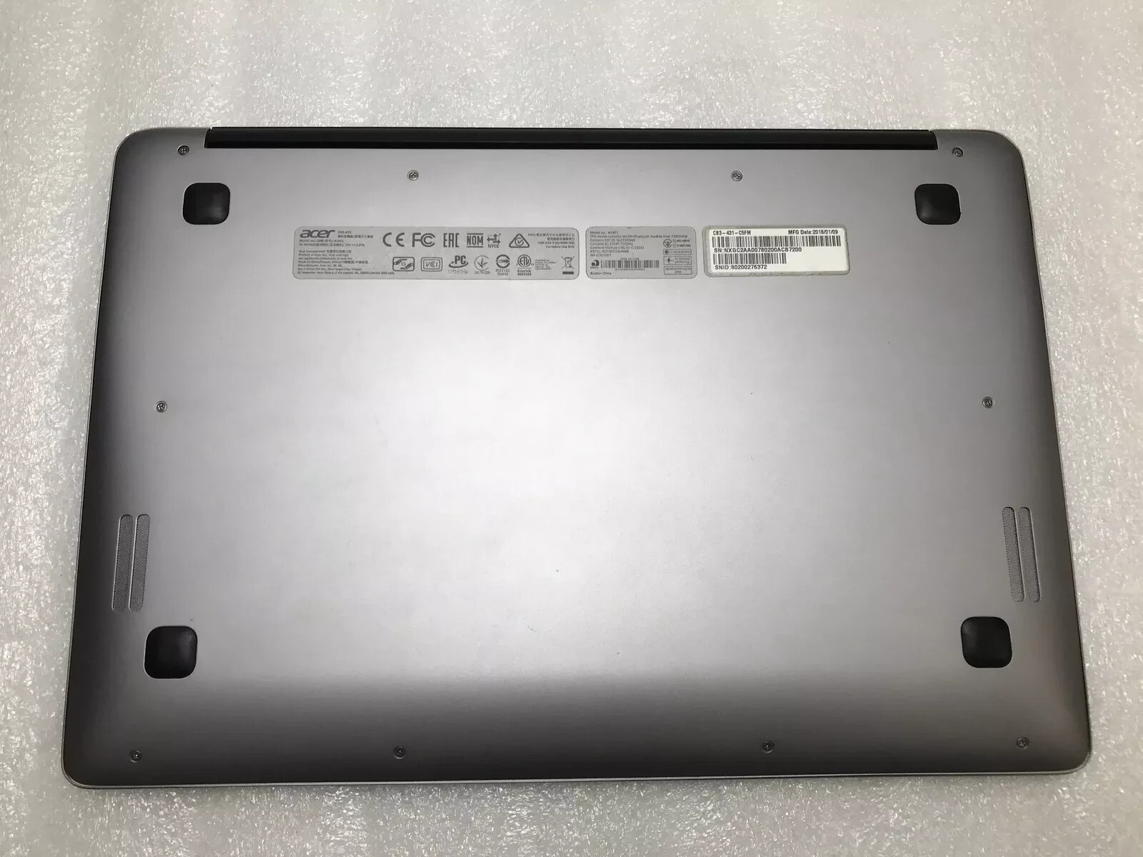 Acer CB3-431 N16P1 FULL HD 14″ Intel Celeron N3160 1.6Ghz 4GB RAM 32GB SSD