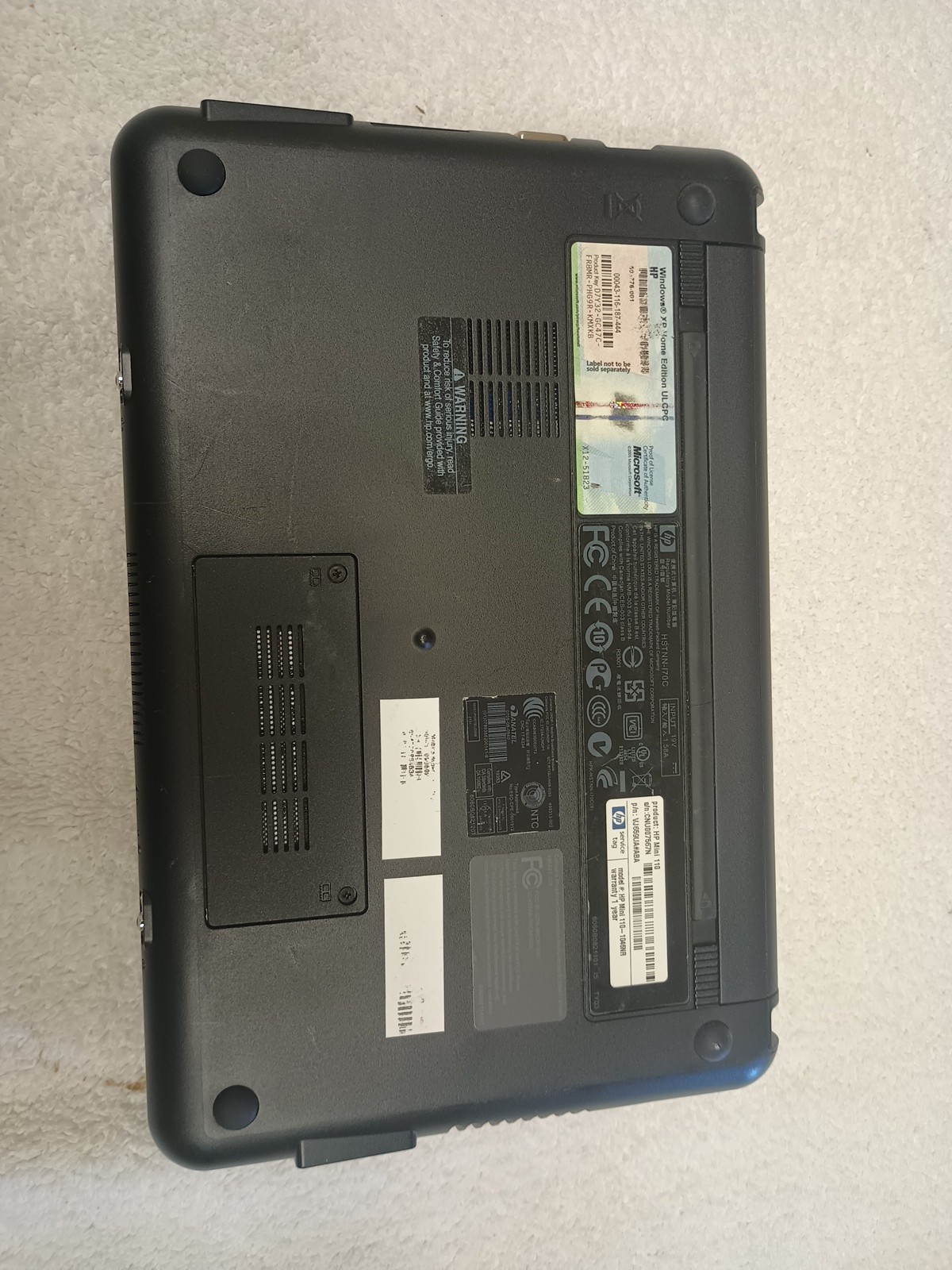 HP Mini 110-1046NR Intel Atom N270 1.6GHz 1 GB Ram 160GB HDD Genuine Windows XP