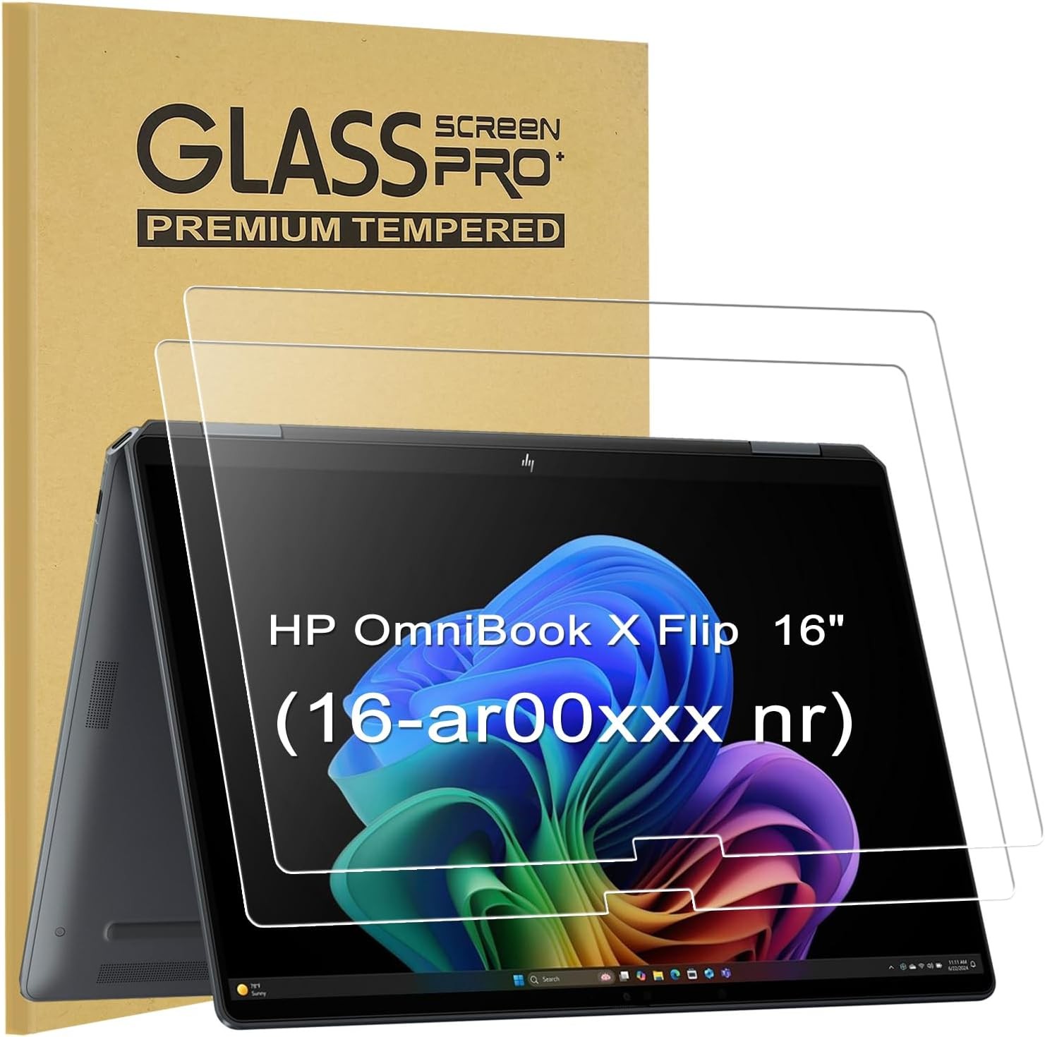 9H Hardness Tempered Glass Screen Protector for HP OmniBook X Flip 16″ & HP Omni