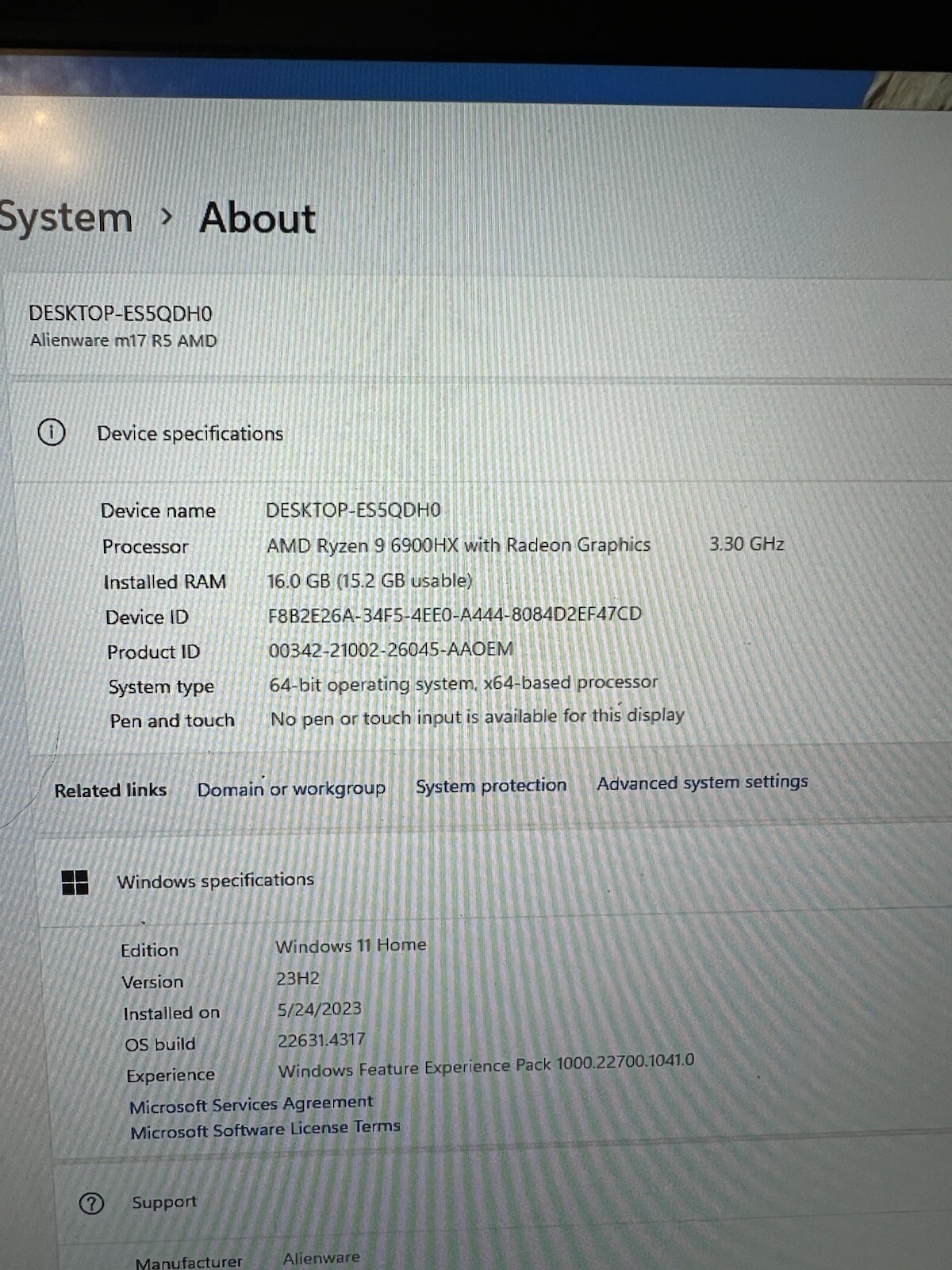 m17 R5 17.3″ 360Hz FHD Laptop – AMD Ryzen 9 – 16GB Memory – 3070 Ti – 1TB SSD –