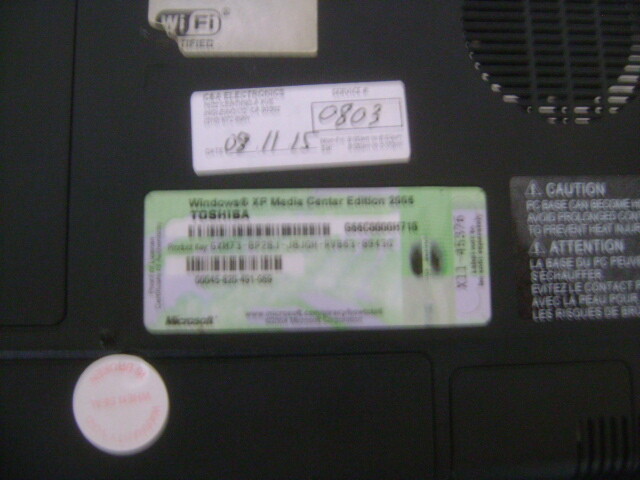 Toshiba Satellite M105-S3084 Laptop FULLY FUNCTIONAL WINDOS XP